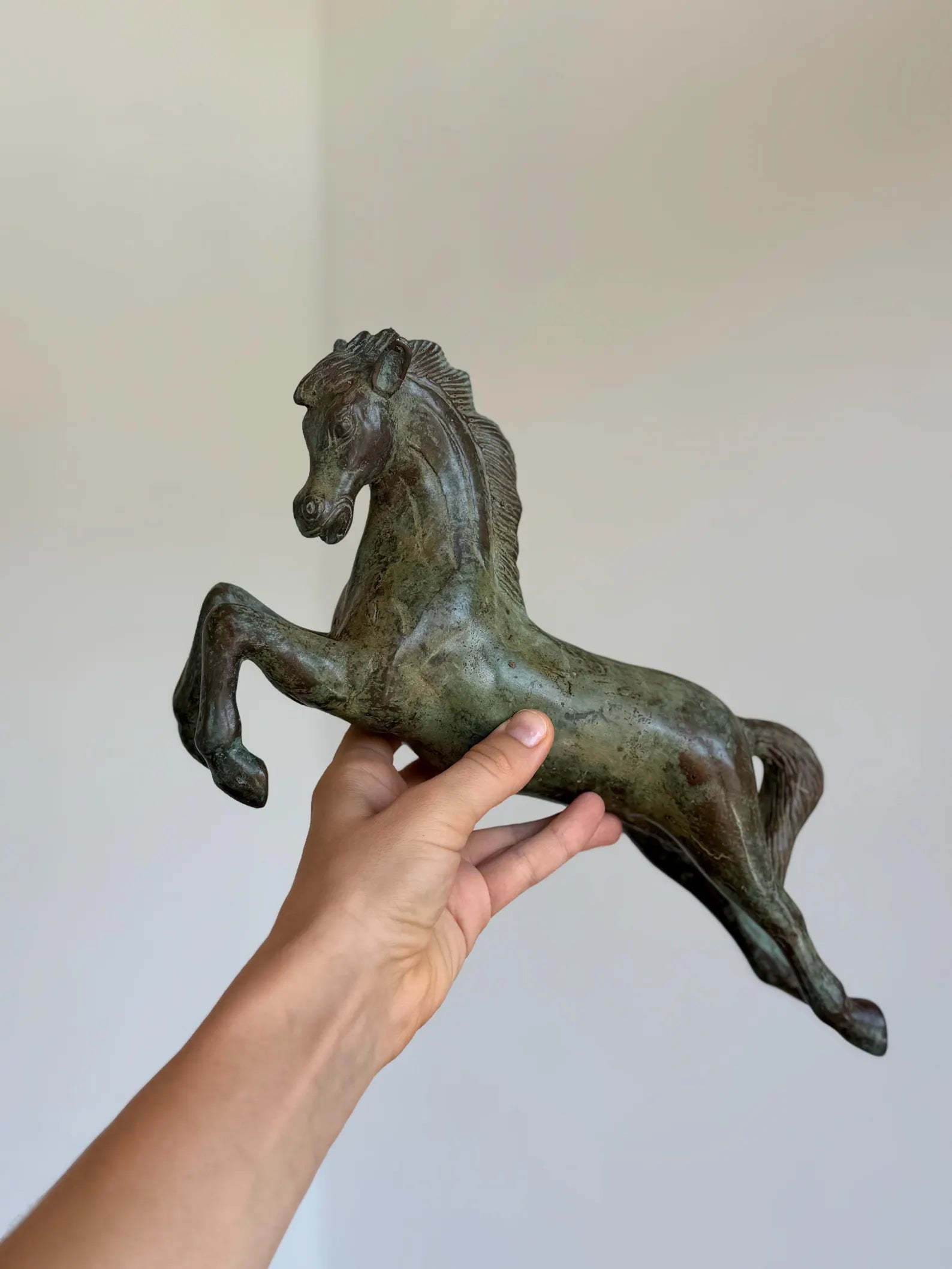 Vintage Jumping Horse Stallion Statue