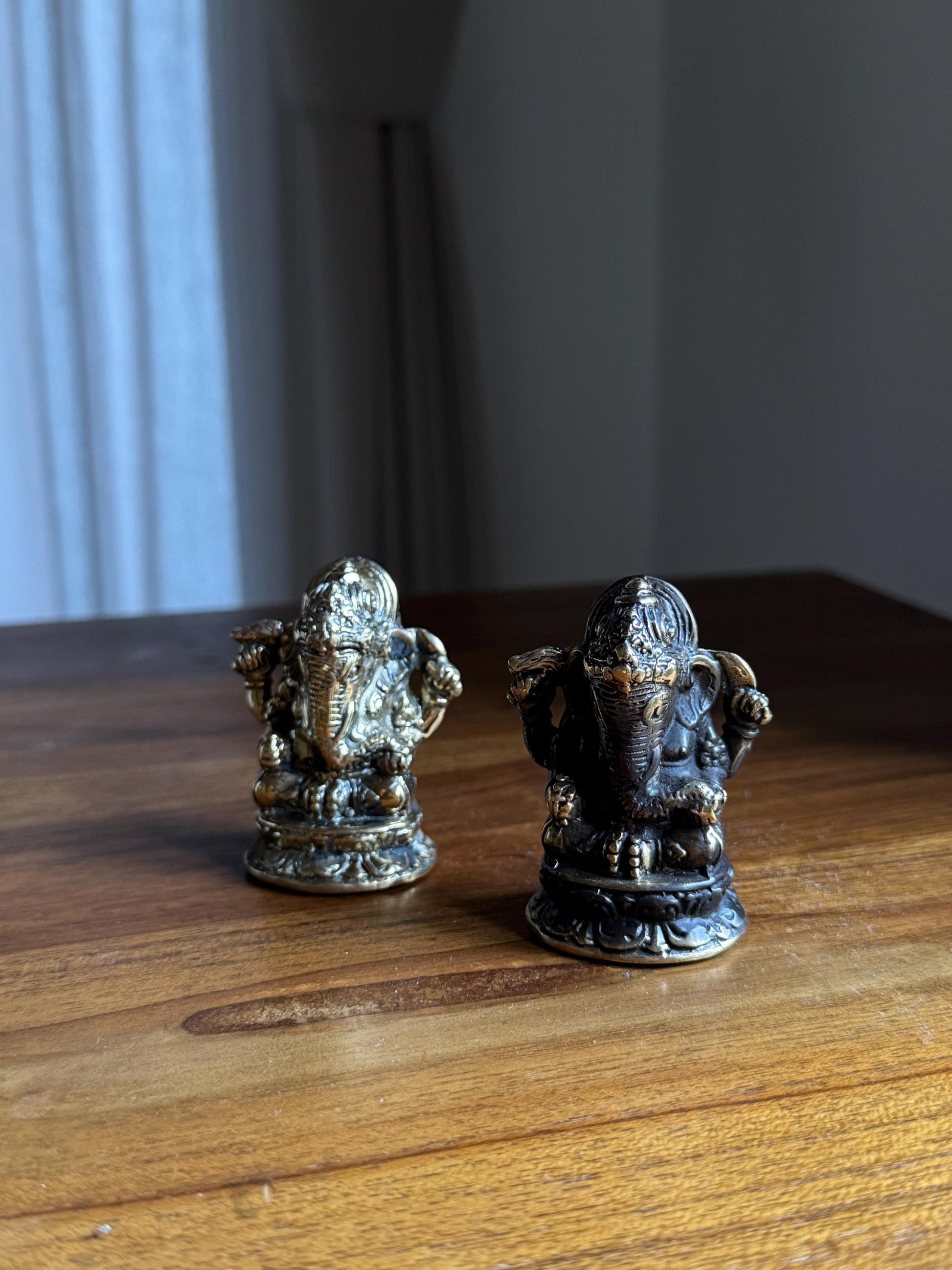 Brass Ganesha Statue Set