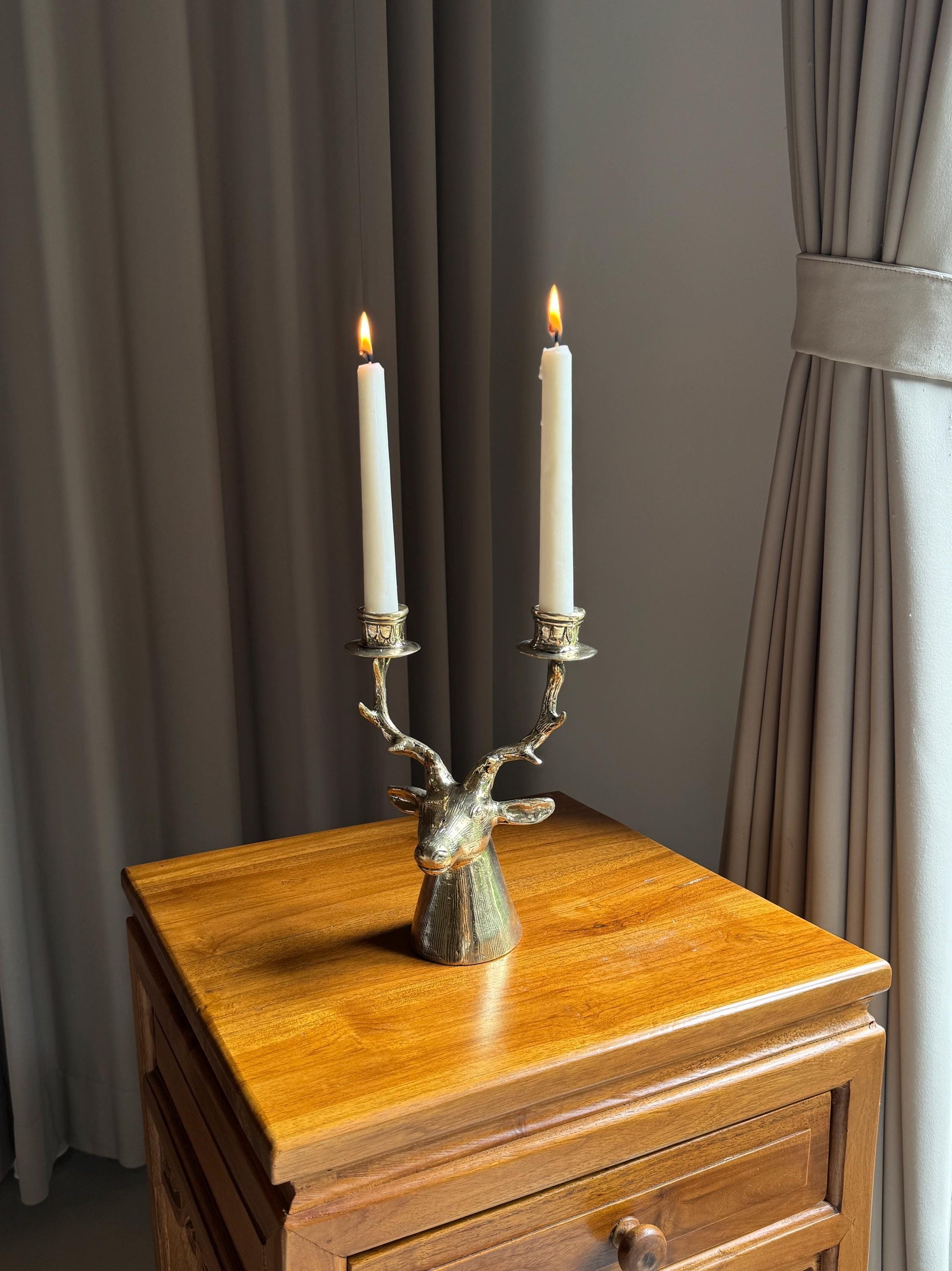 Brass Deer Candleholder