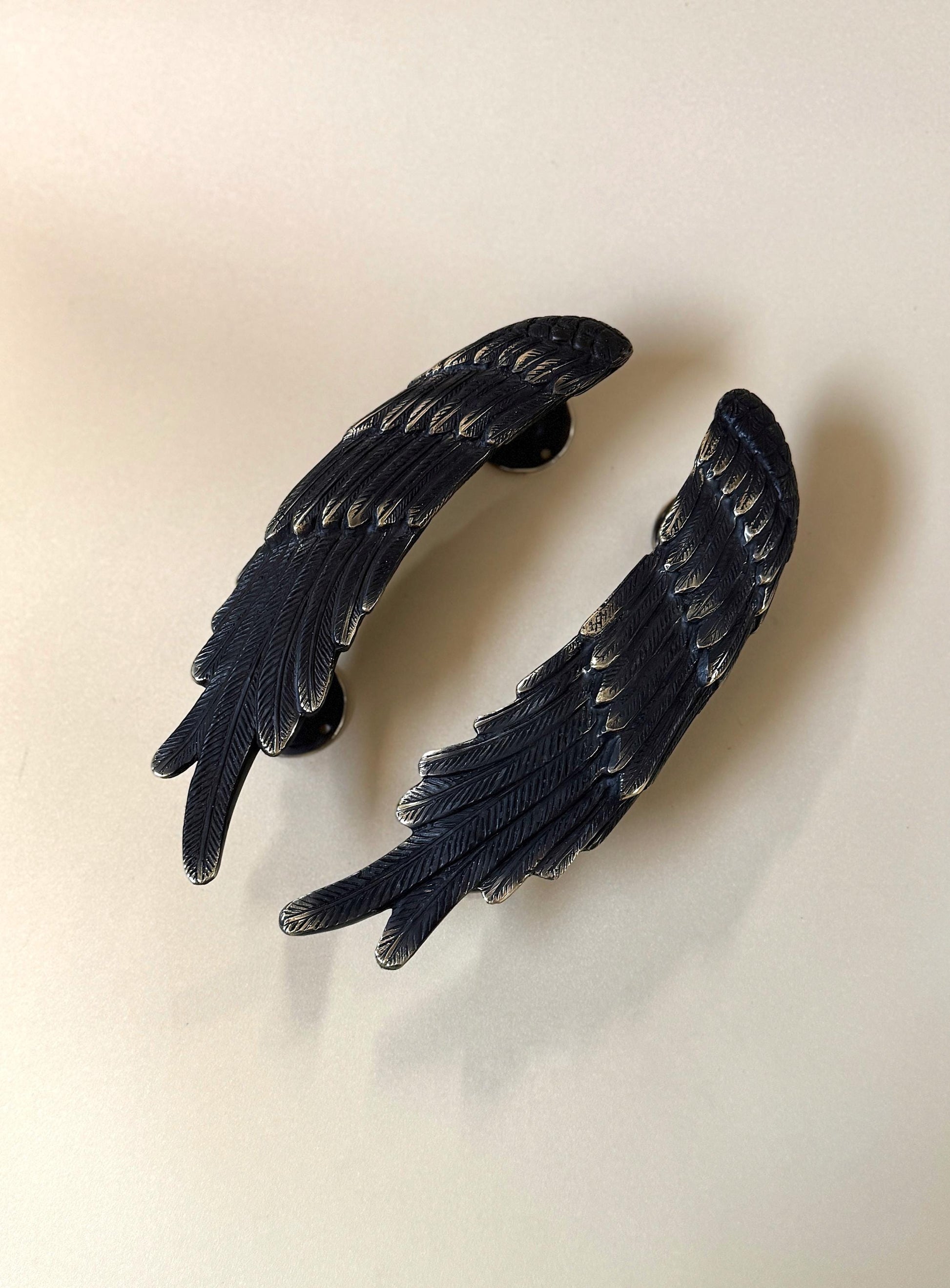 Brass Angel Wings Door Handle