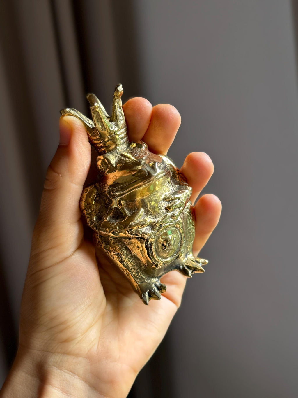 Brass Frog Candleholder Set