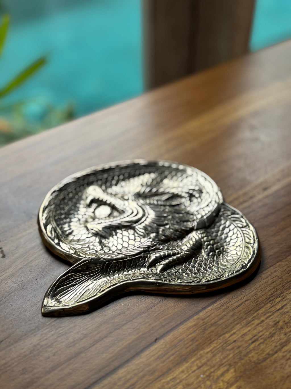 Handcrafted Metal Dragon Trinket Tray