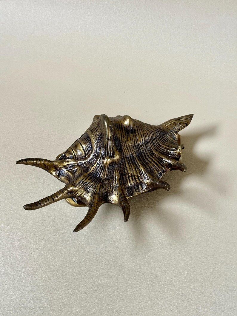 Vintage Brass Conch Shell Door Knocker