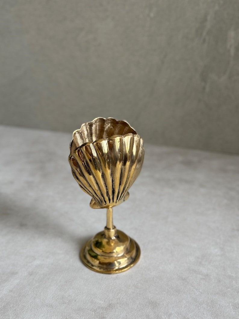 Vintage Brass Shell Card Holder