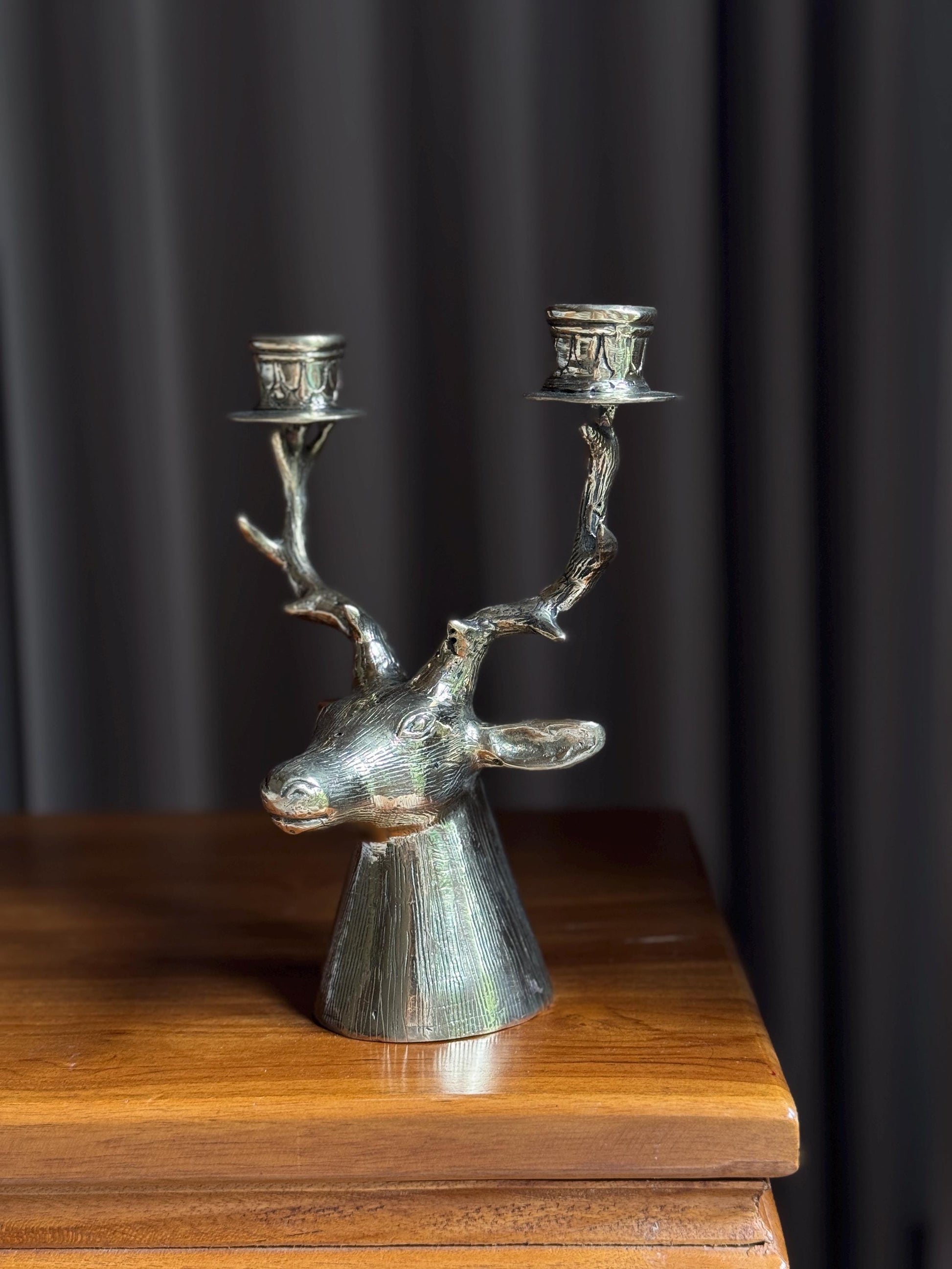 Brass Deer Candleholder