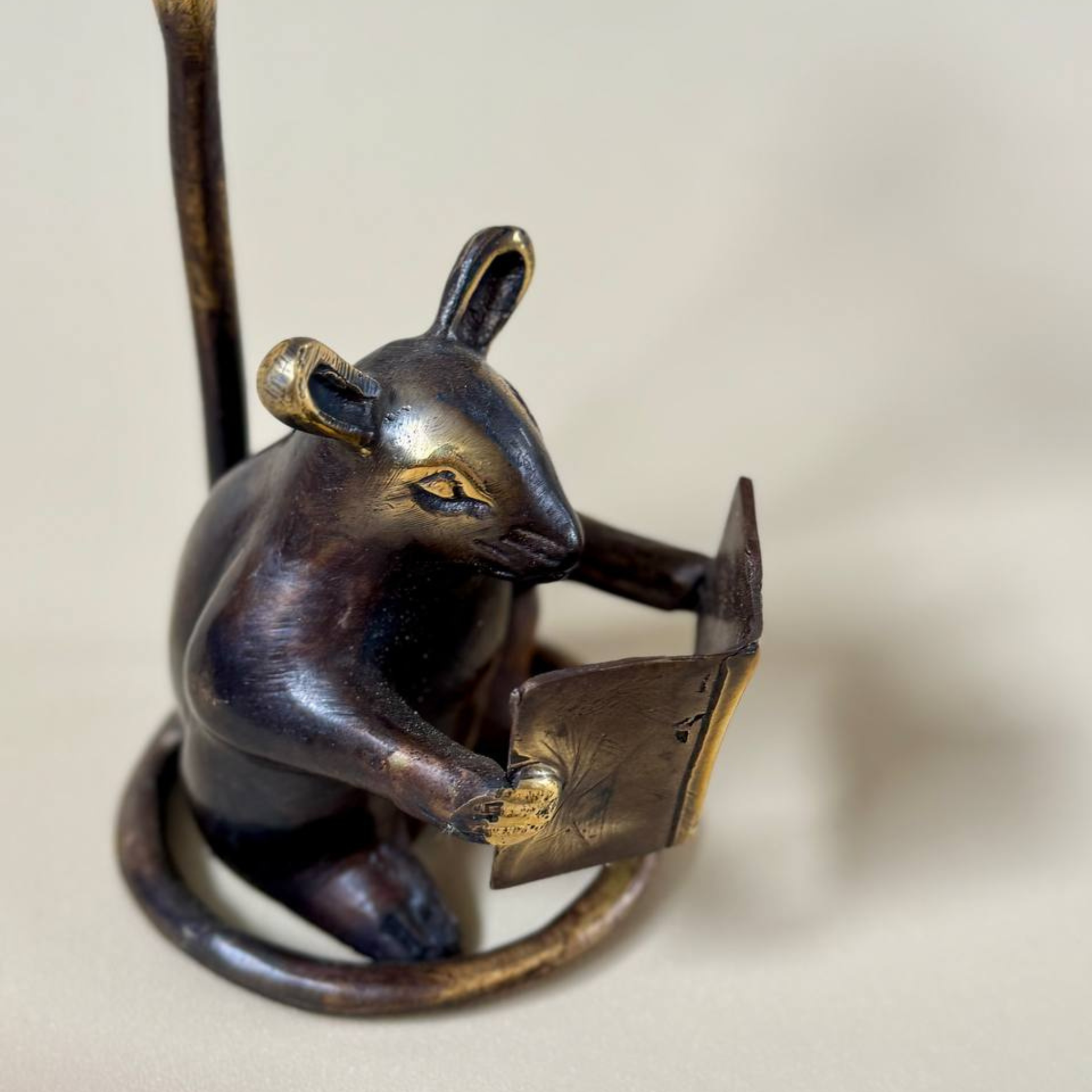 Brass Mouse Candleholder, vintage home gift