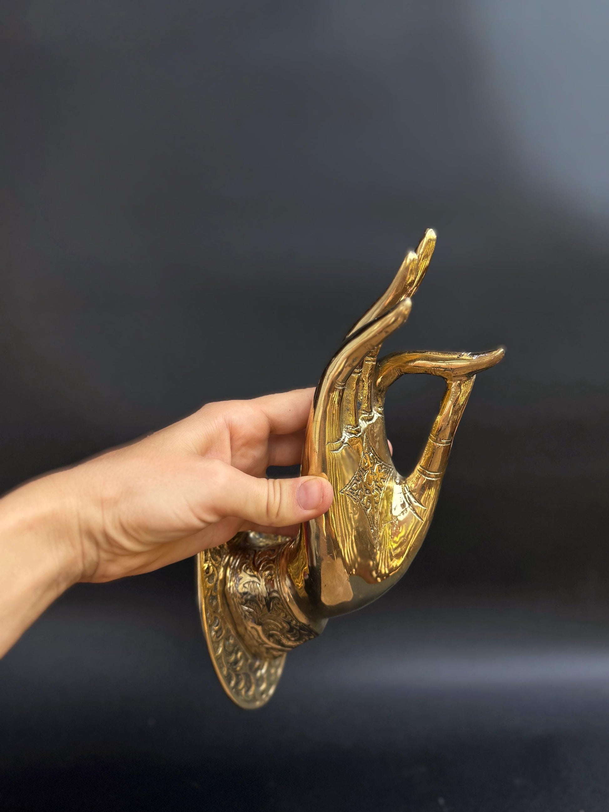 Brass Buddha Hands Door Handles – Antique-Style Mudra Hook
