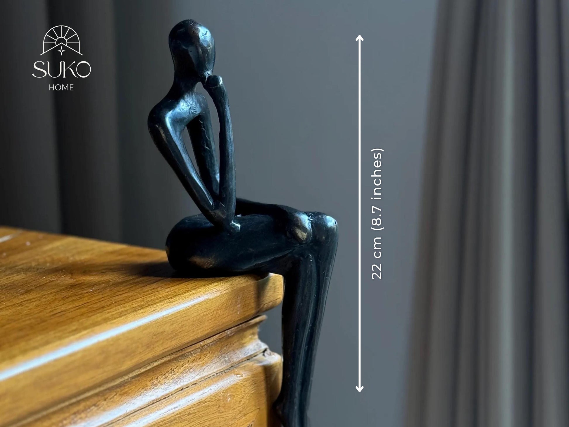 Minimalist Edge-Sitting Brass Sculpture