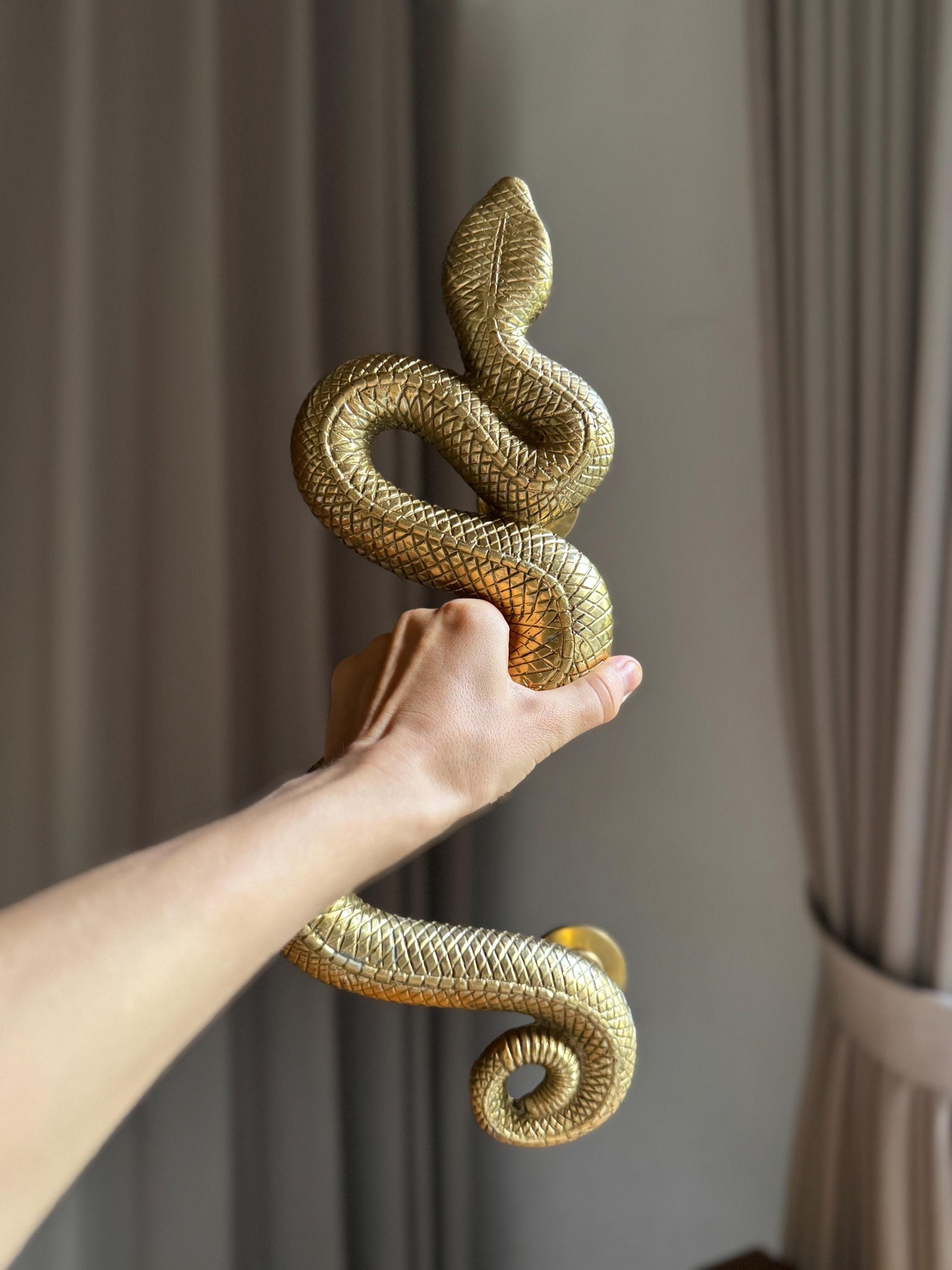 Brass Snake Door Handle