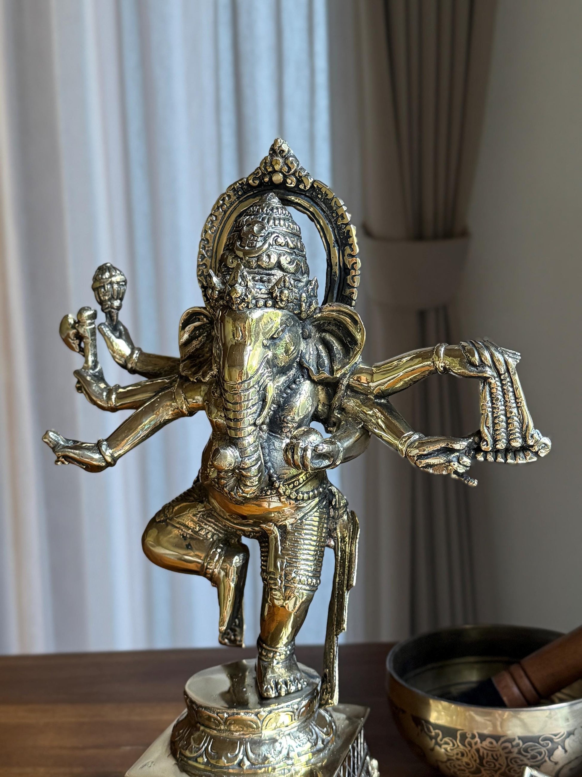 Dancing Ganesha Brass Statue