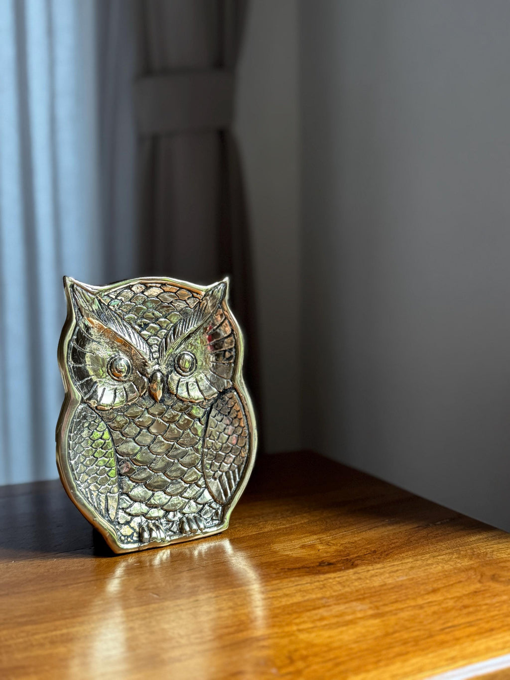 Brass Owl Trinket Tray