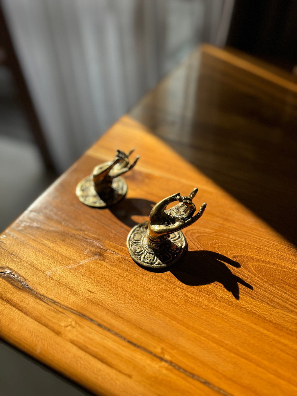 Brass Buddha Hand Handle | Yoga & Boho Decor Hardware