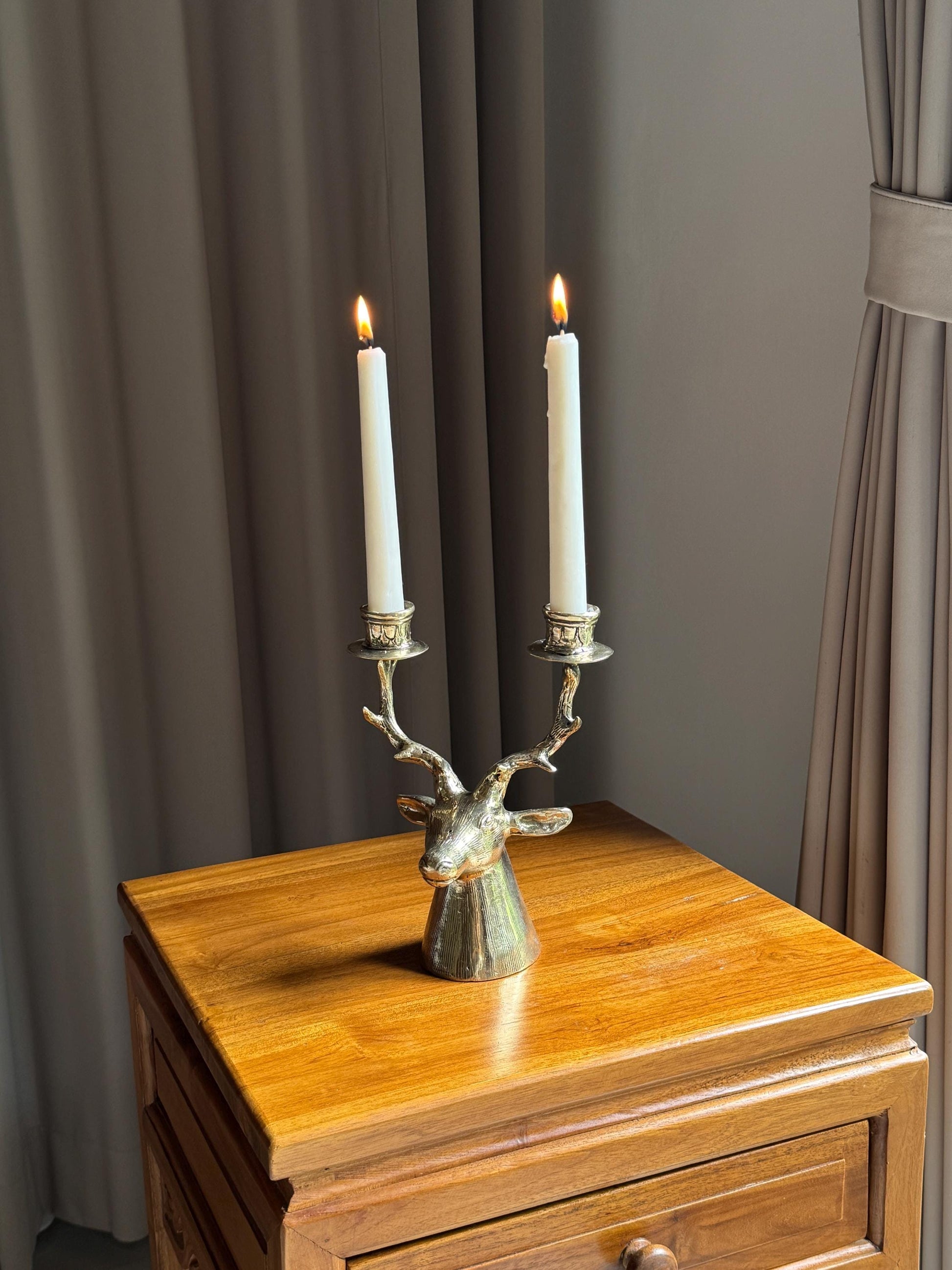 Brass Deer Candleholder