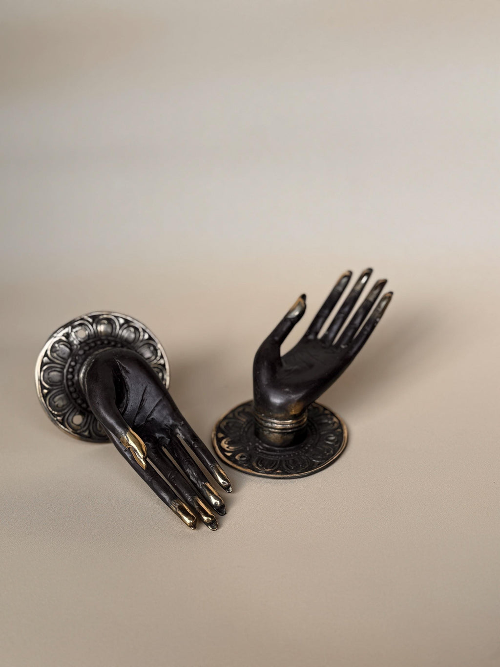 Brass Mudra Hand Hooks | Buddha Door Handles & Wall Rack