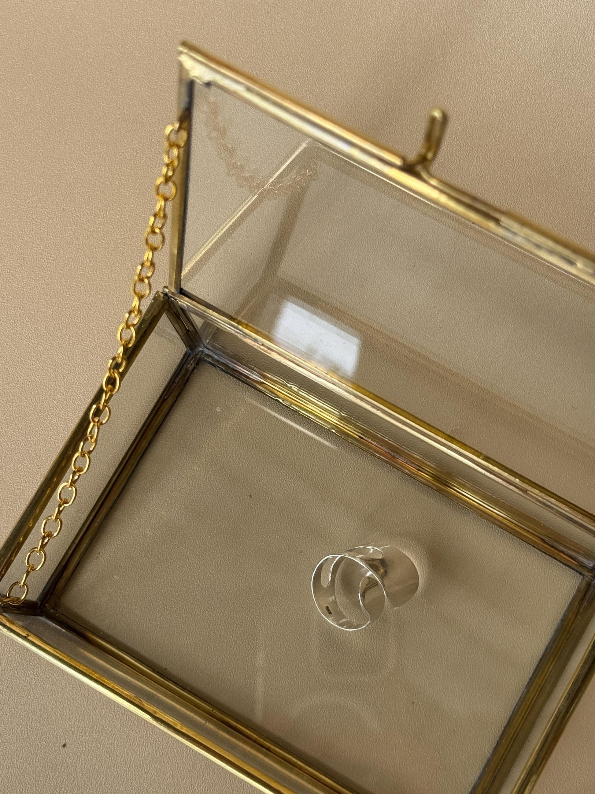 Glass & Brass Jewelry Box Set