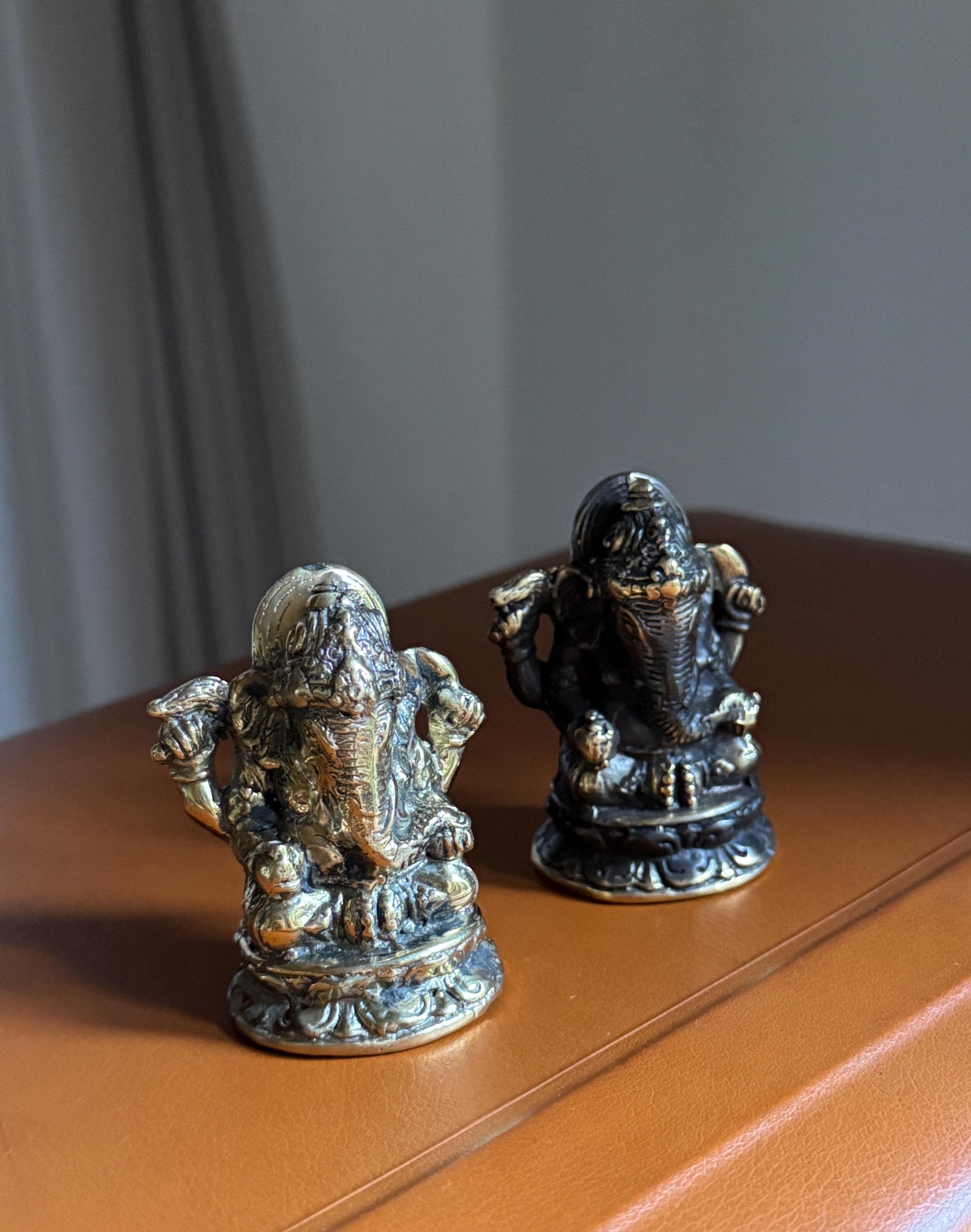 Brass Ganesha Statue Set