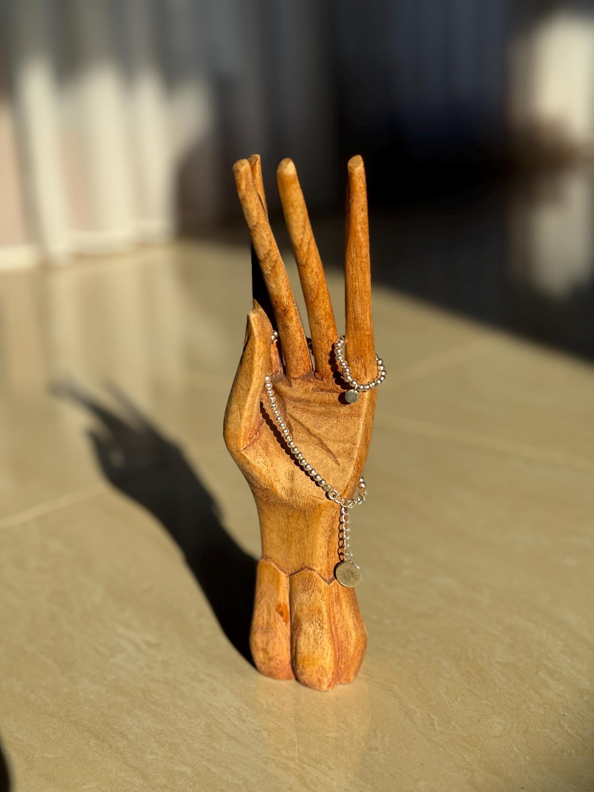 Wooden Hand Jewelry Organizer