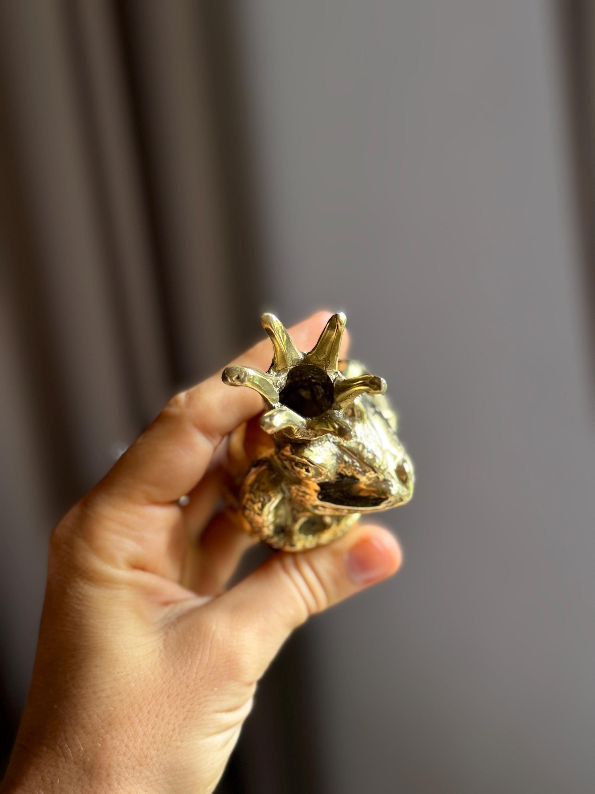 Brass Frog Candleholder Set