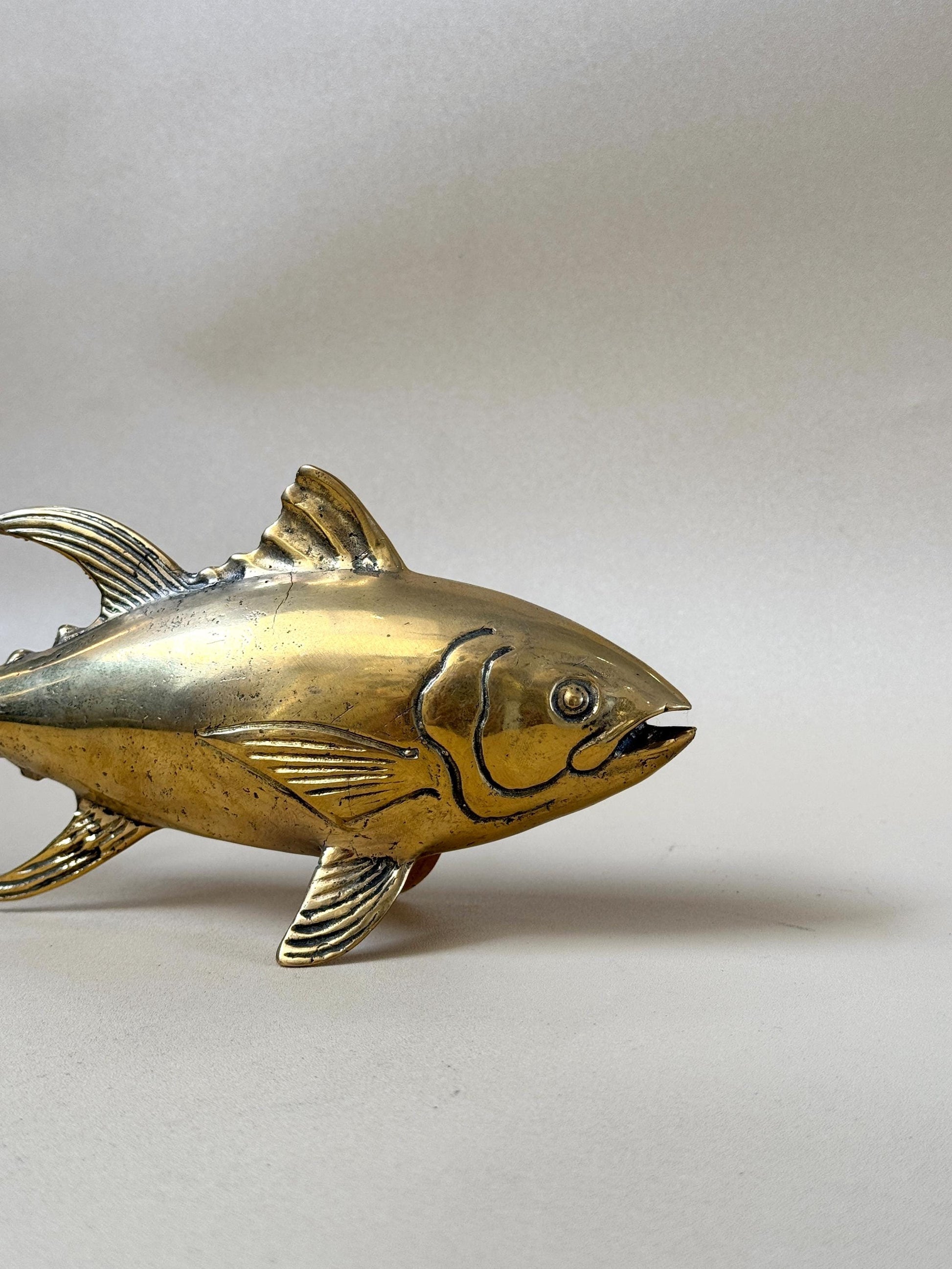 Gold Brass Fish Statue