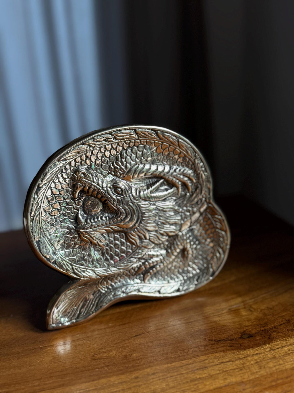 Handcrafted Metal Dragon Trinket Tray