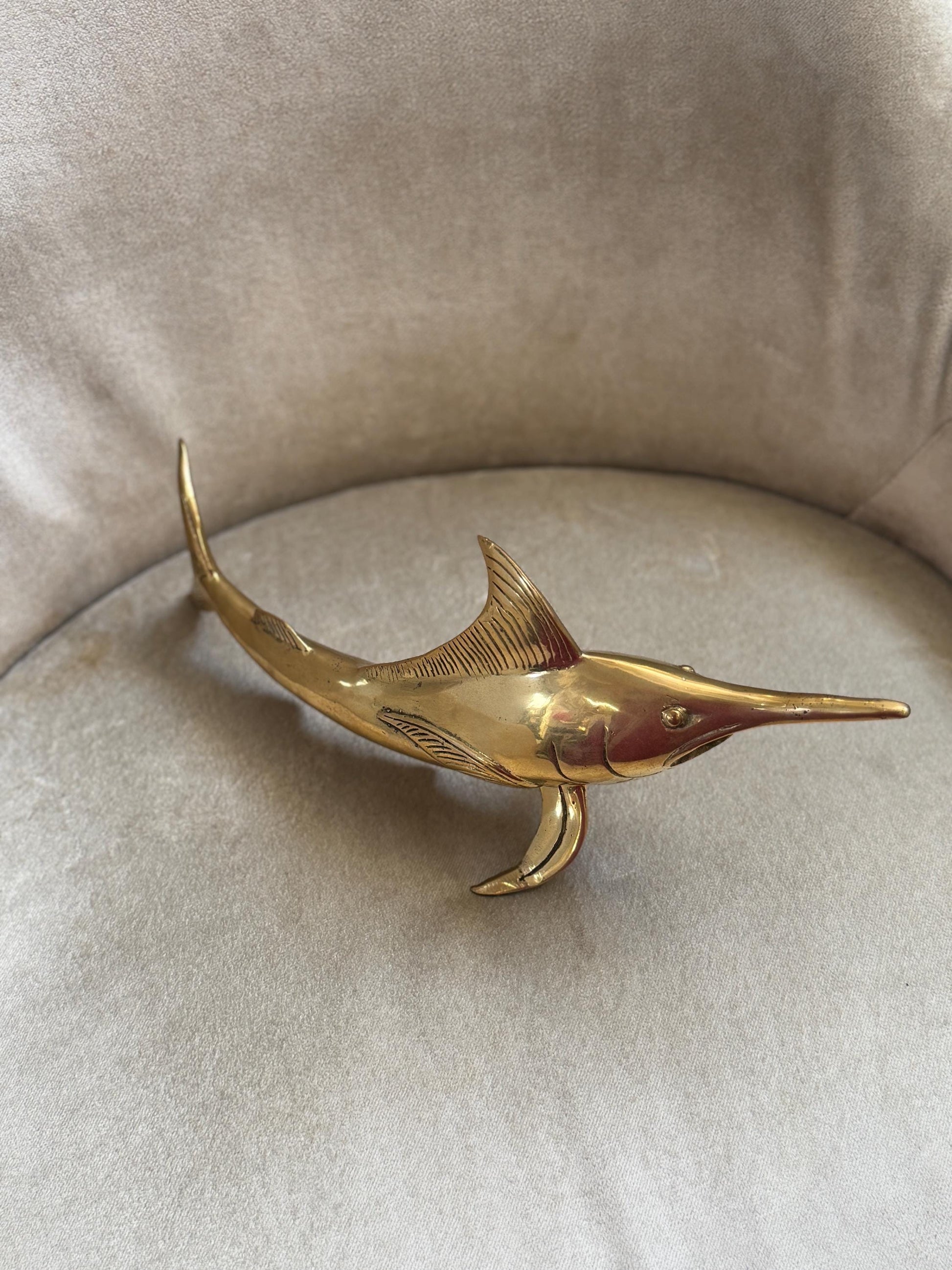 Gold Brass Fish Statue