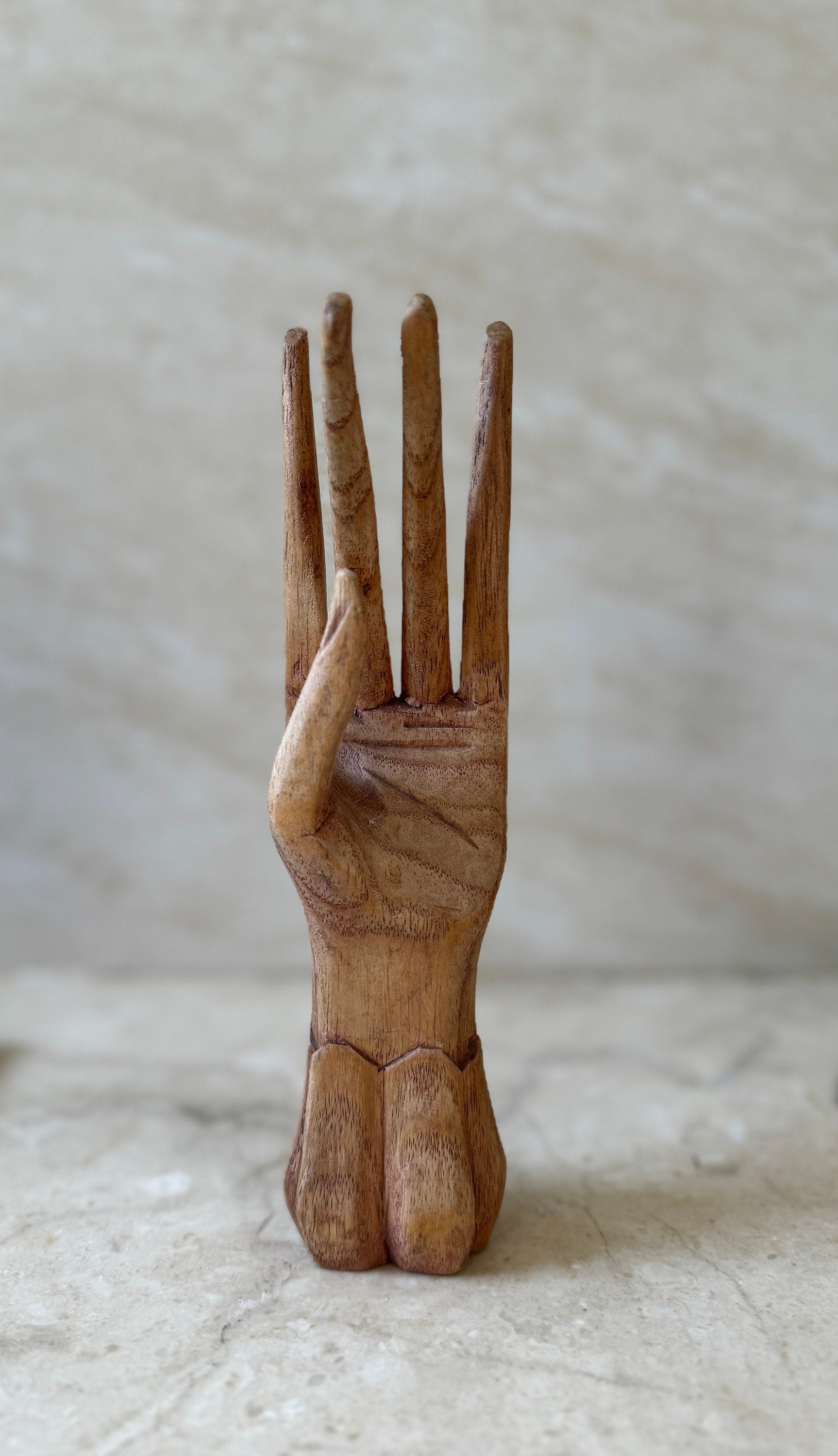 Wooden Hand Jewelry Organizer