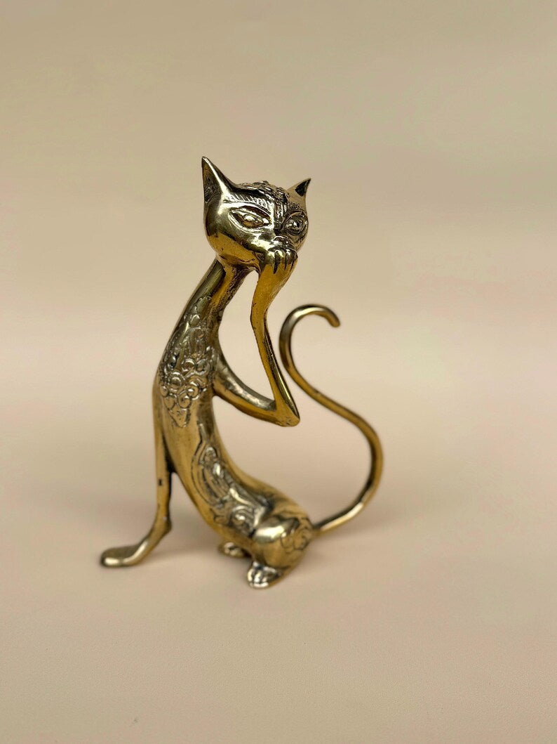 Cat Figurine Pair Gold or Black