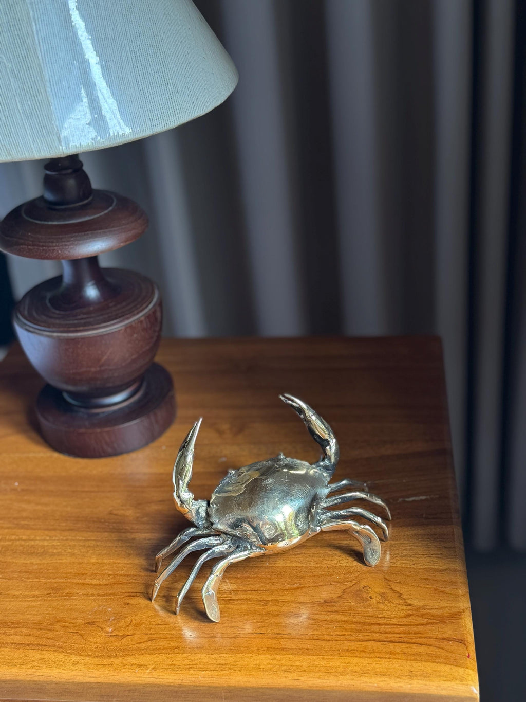 Brass Crab Figurine | Handcrafted Nautical Coastal Decor