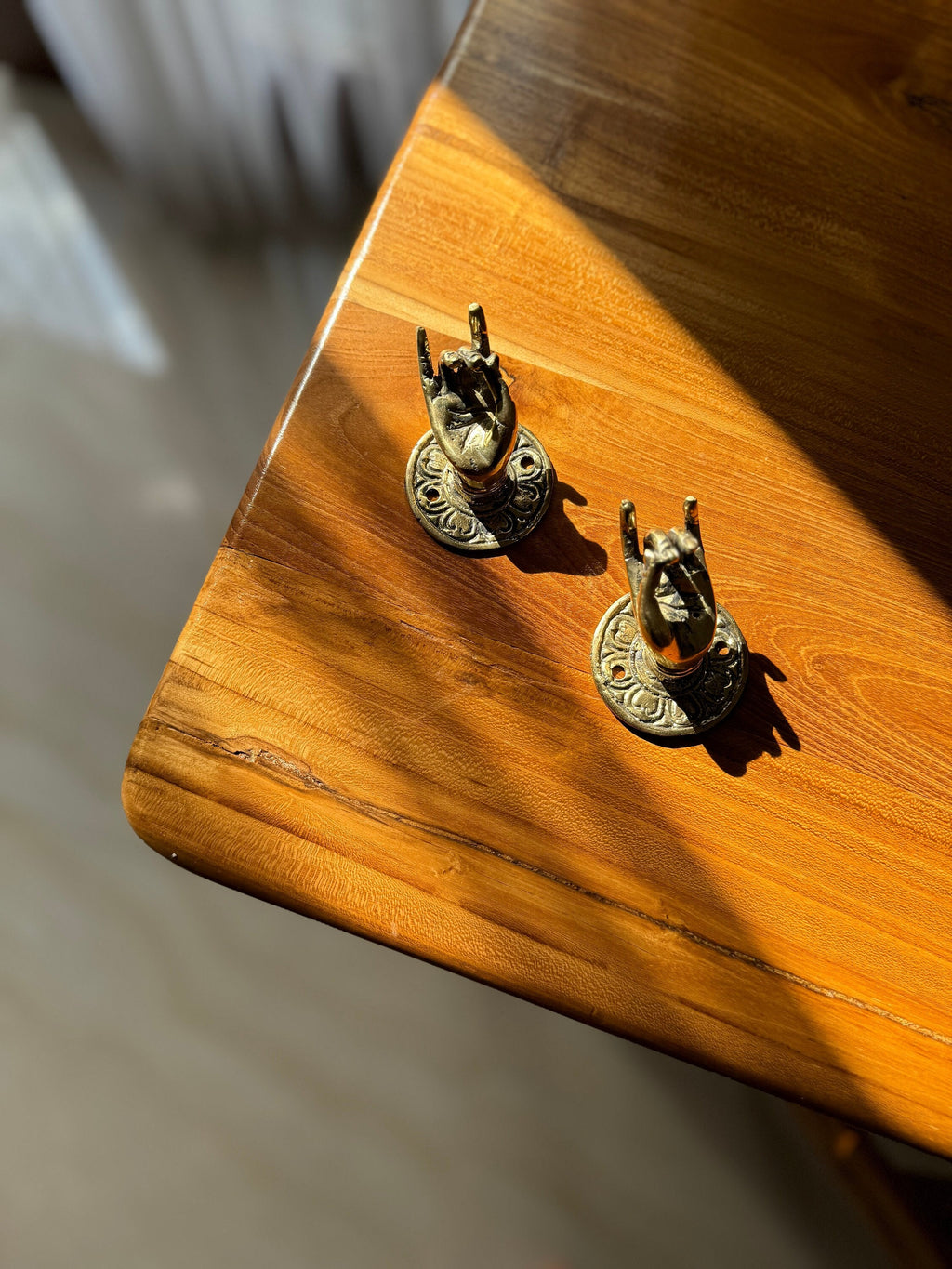 Brass Buddha Hand Handle | Yoga & Boho Decor Hardware