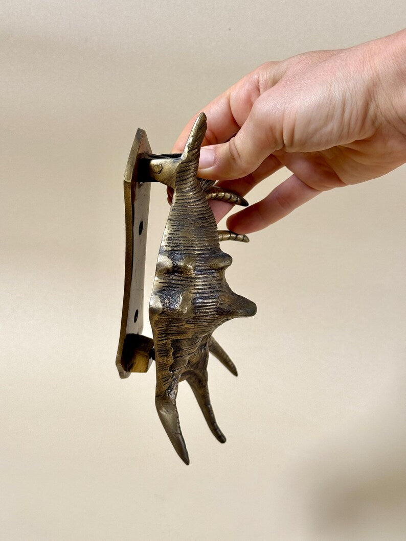 Vintage Brass Conch Shell Door Knocker