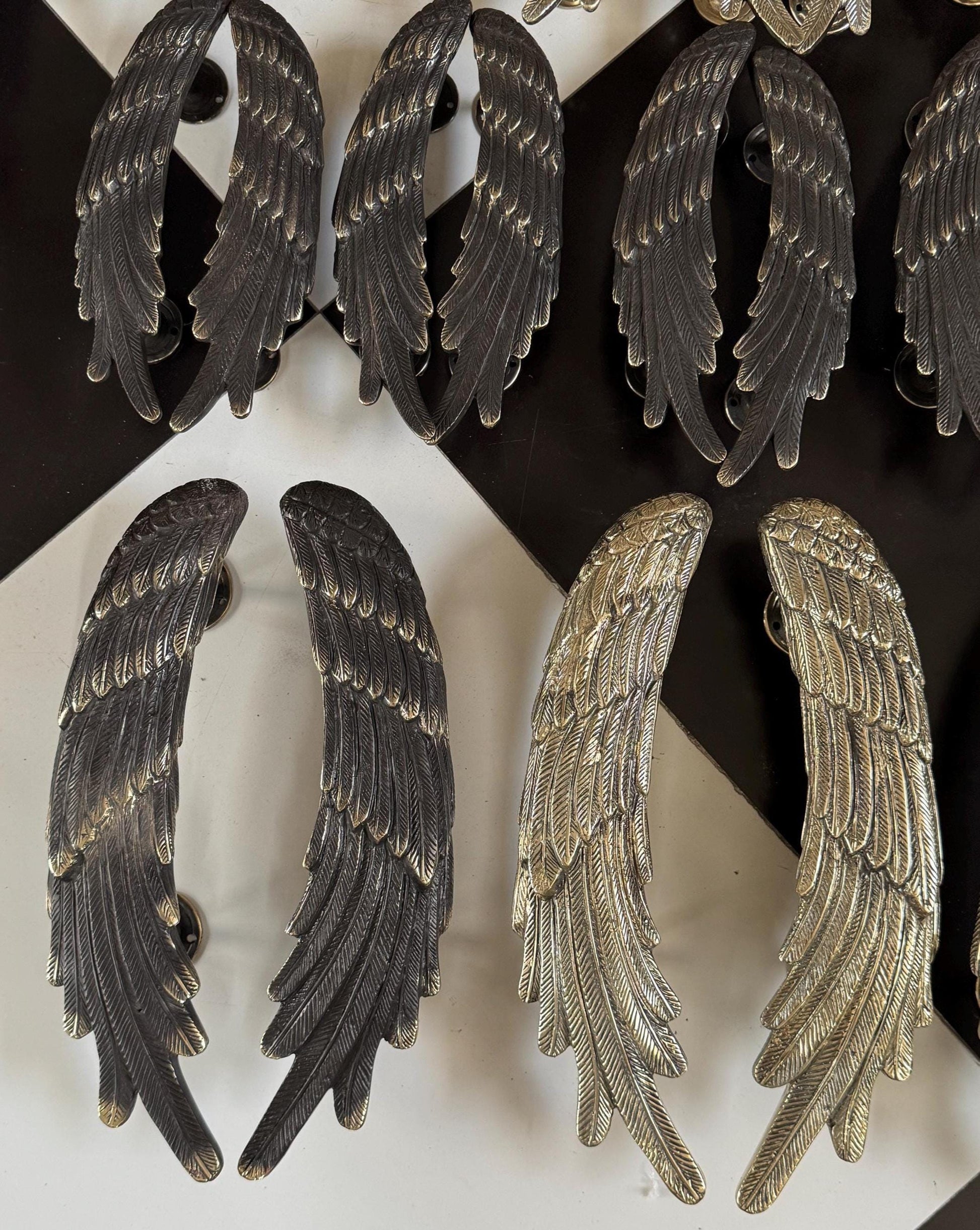 Brass Angel Wings Door Handle