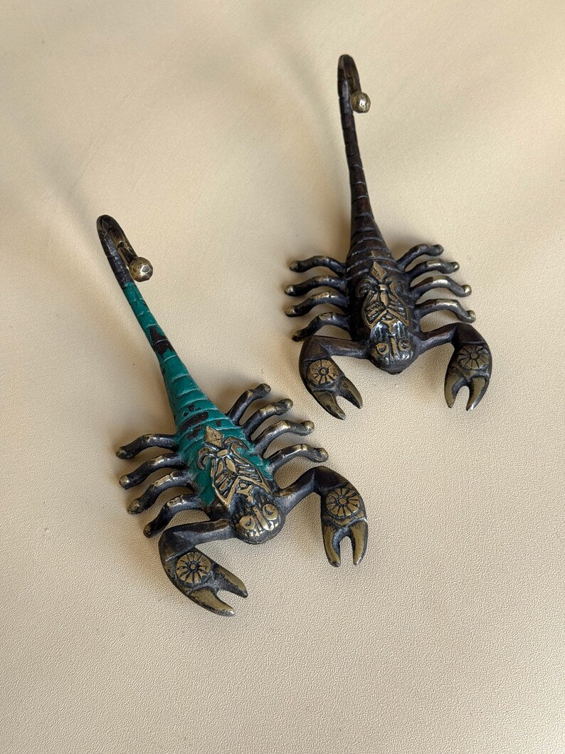 Wall Hook "Scorpion" | Brown Patina Brass