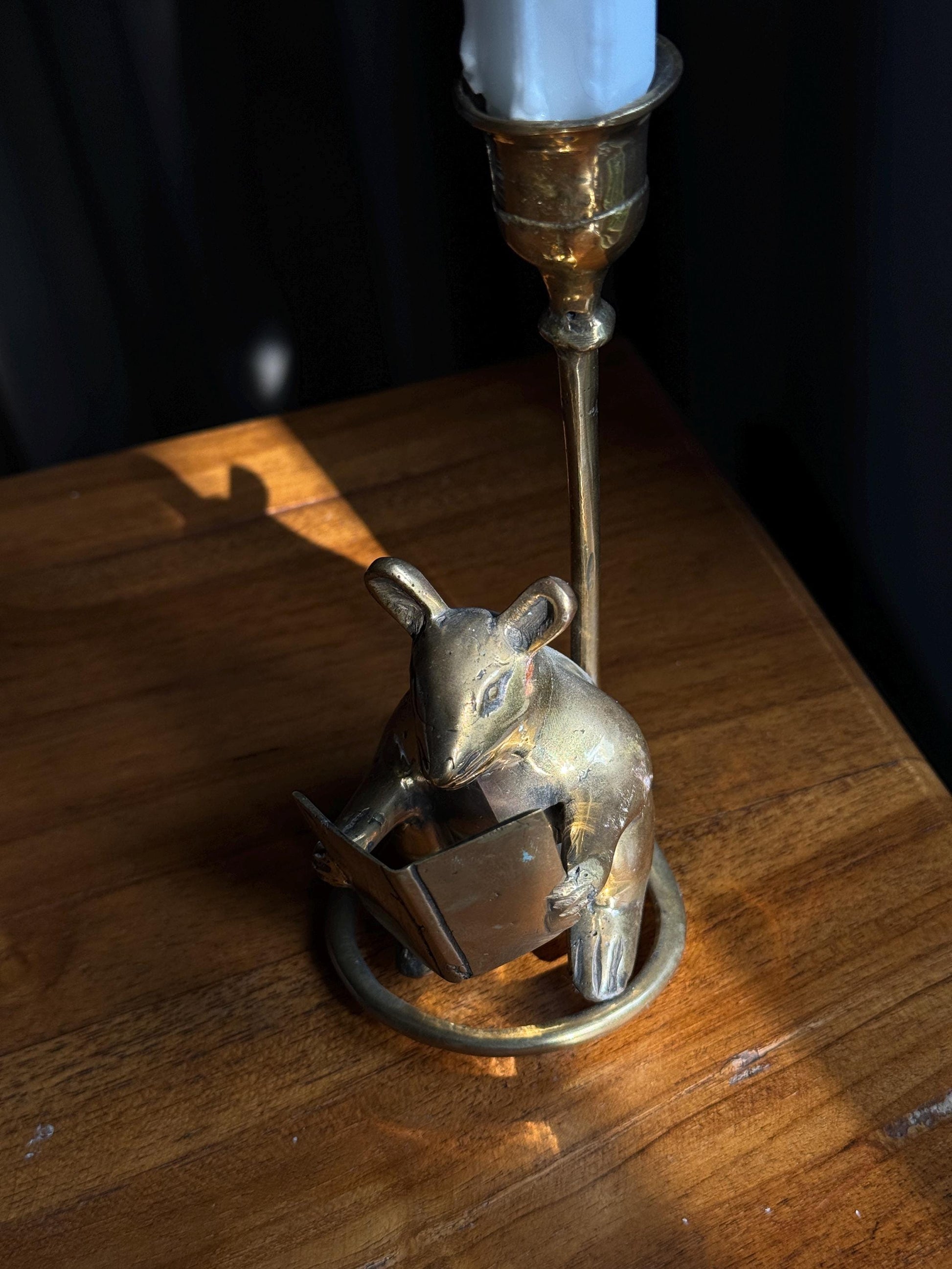 Bali Brass Mouse candleholder Taper Candle – Vintage Decor