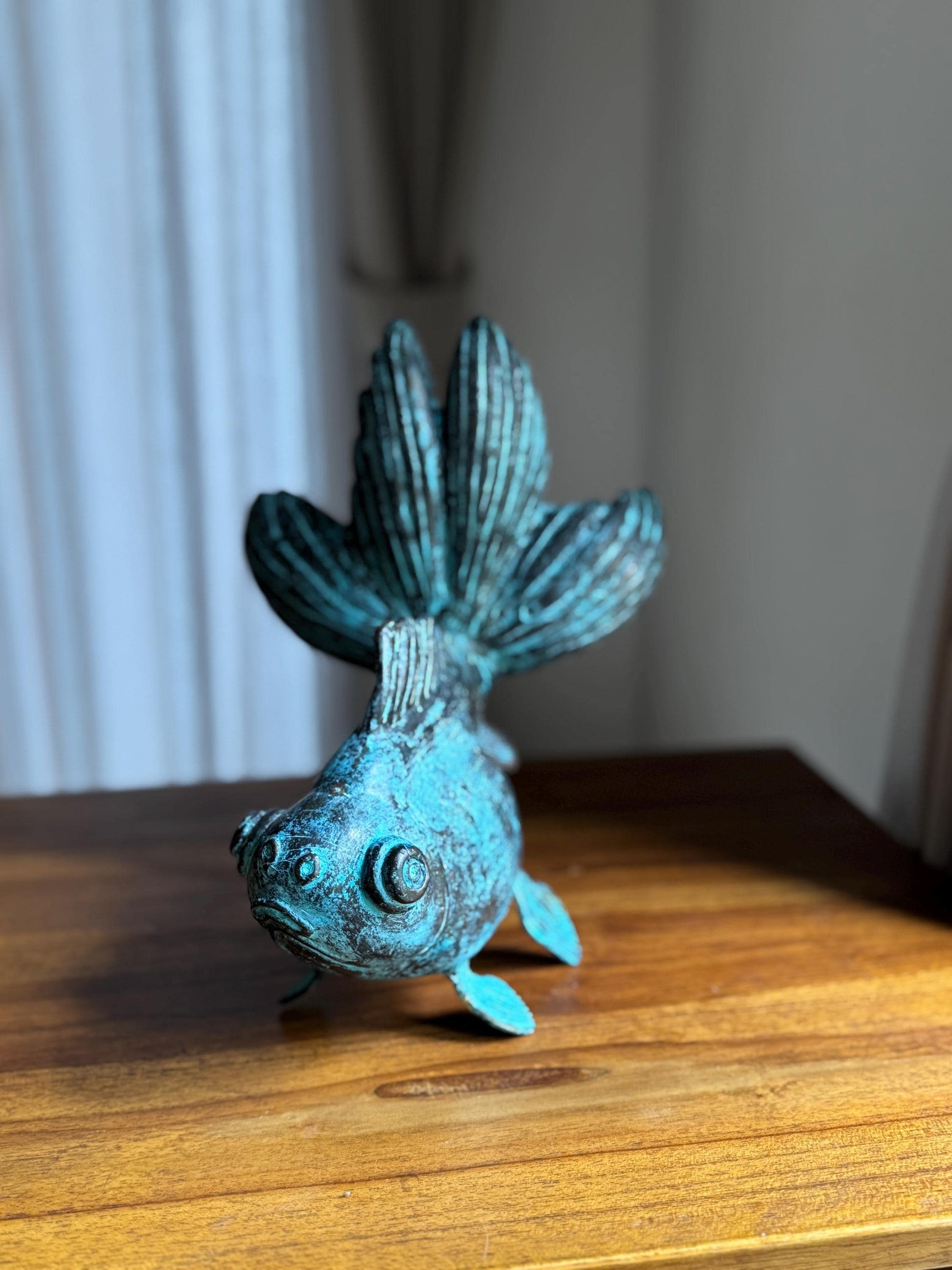 Patina Antique Brass Fish Statue
