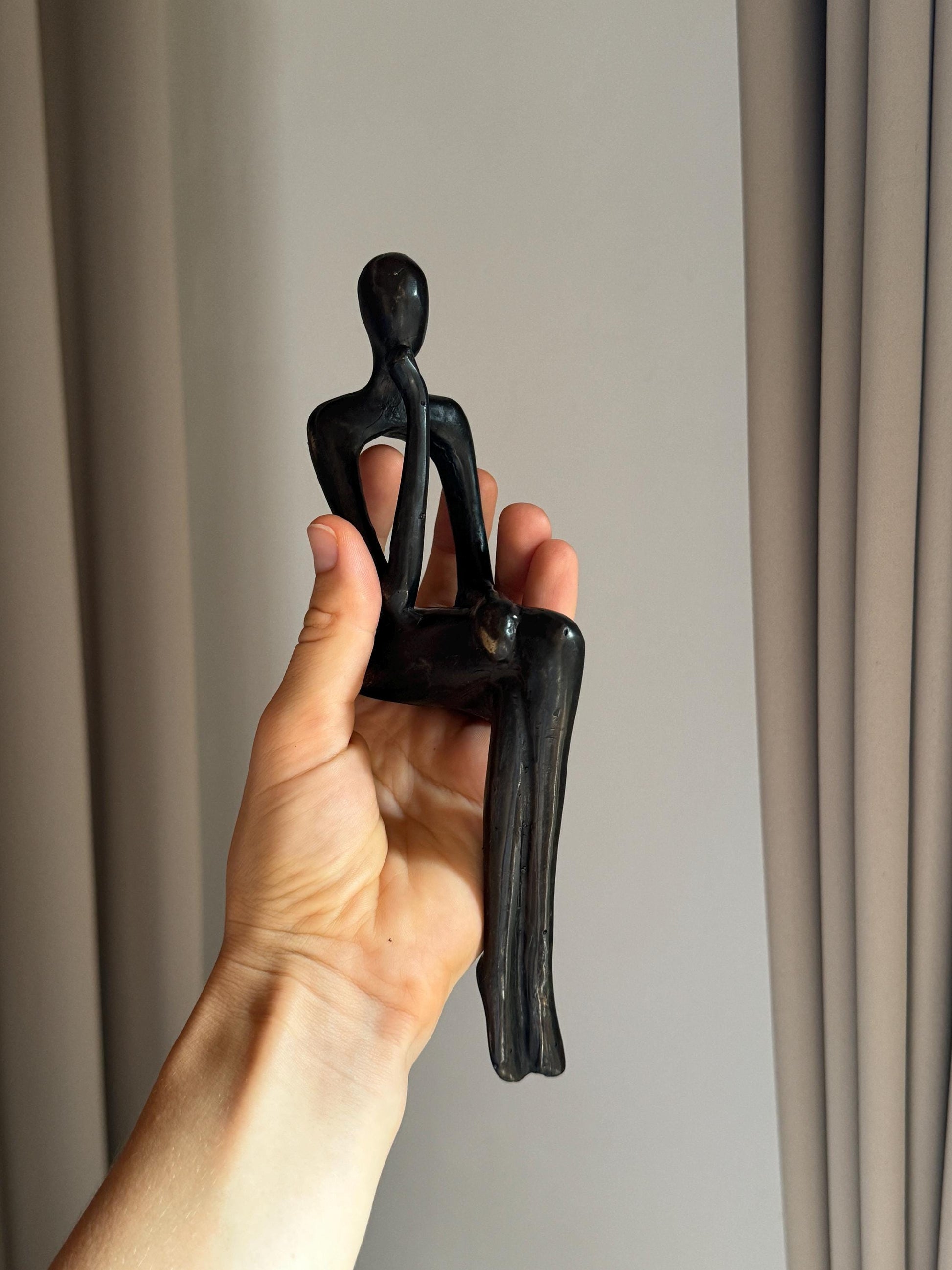 Minimalist Edge-Sitting Brass Sculpture