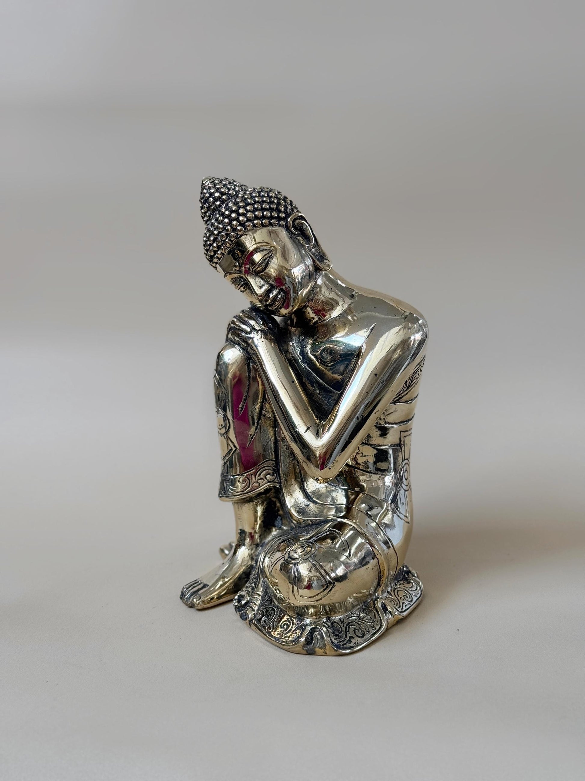 Brass Buddha Resting Head Statue