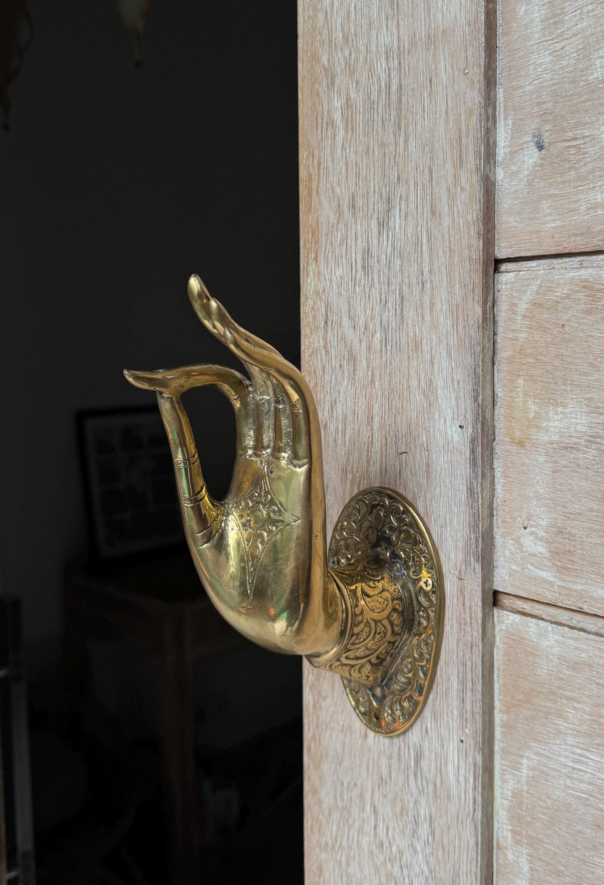 Big Golden Hand Door Handles