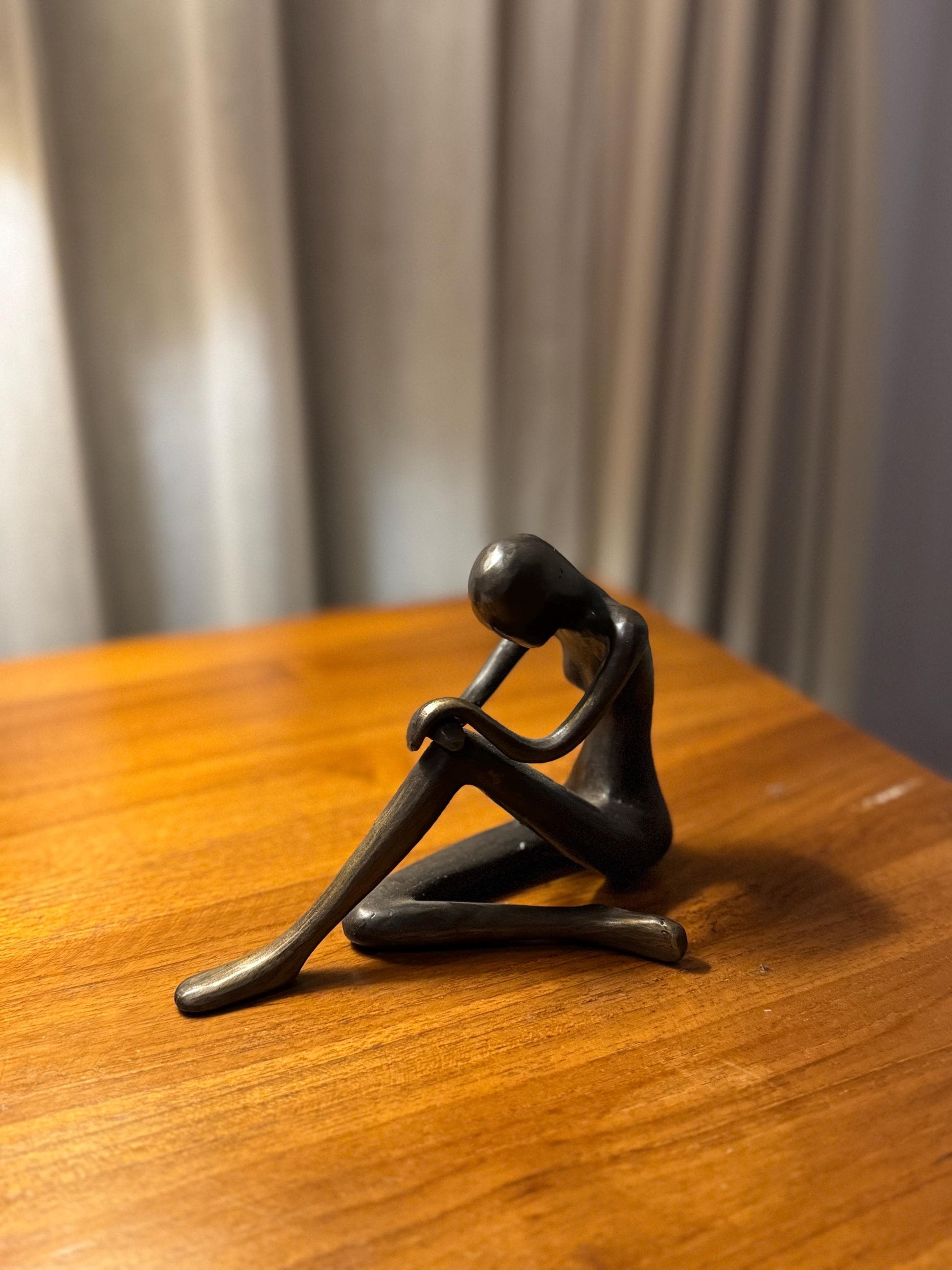Minimalist Edge-Sitting Brass Sculpture