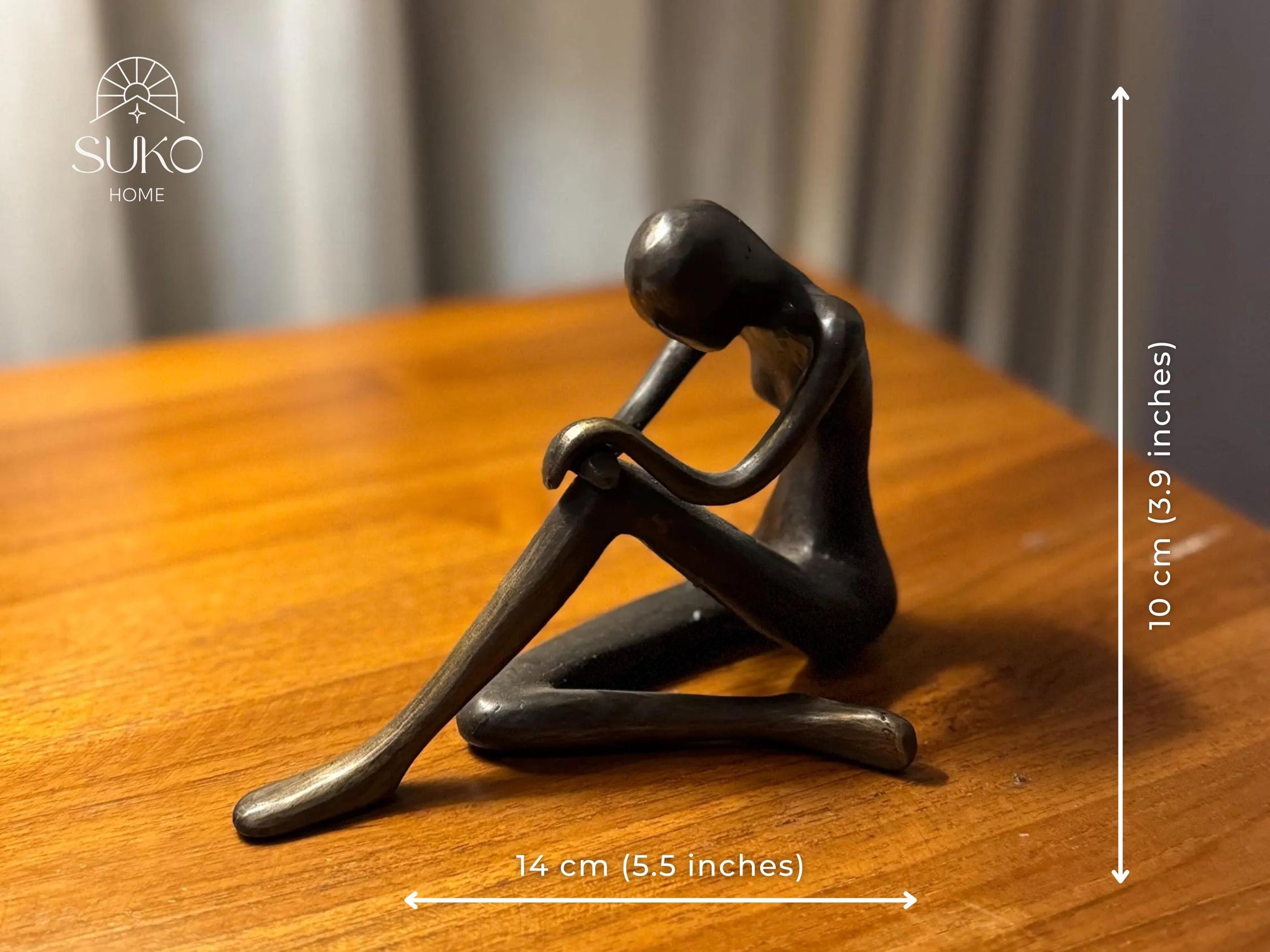 Minimalist Edge-Sitting Brass Sculpture