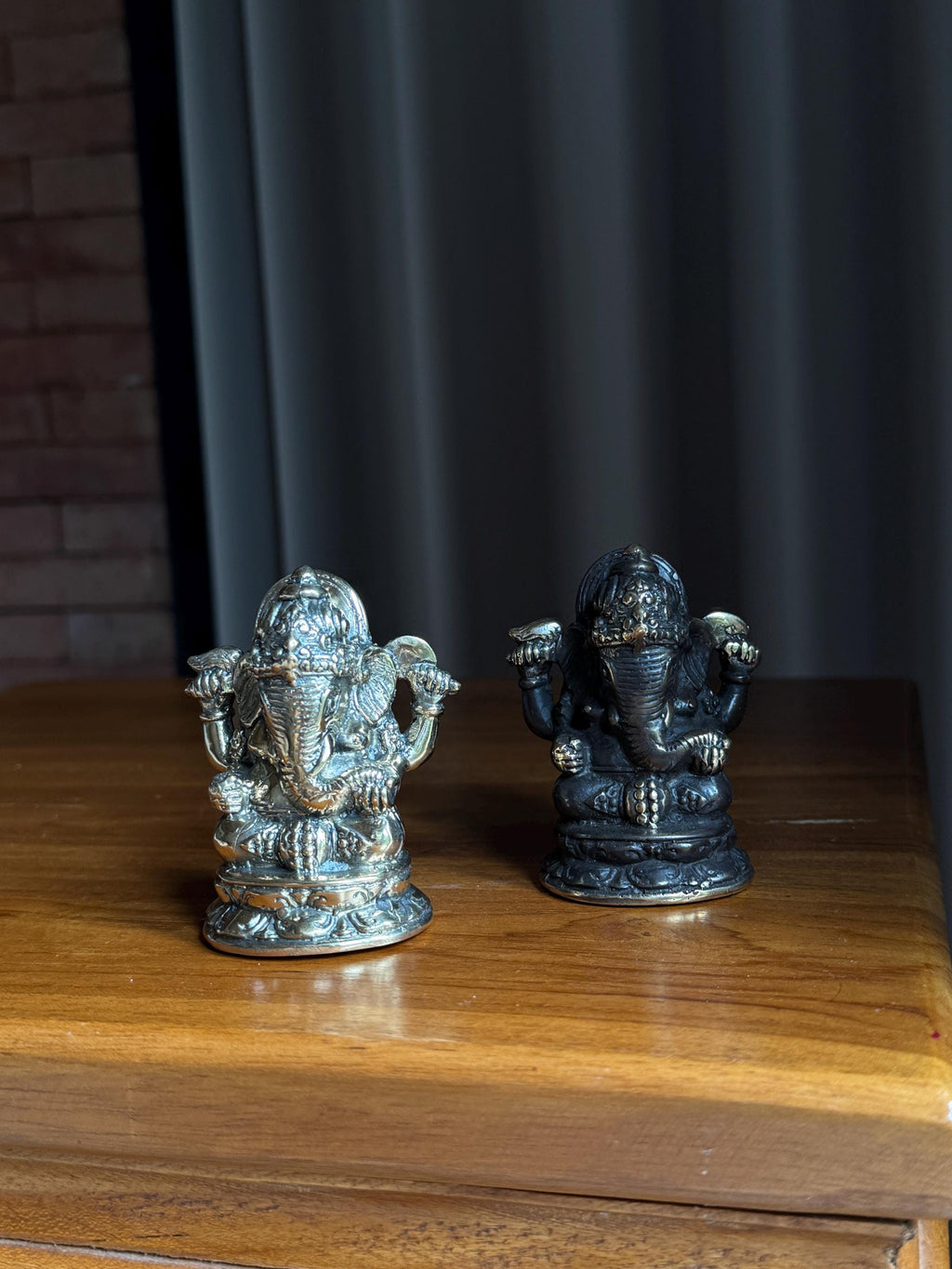 Brass Ganesha Statue Set