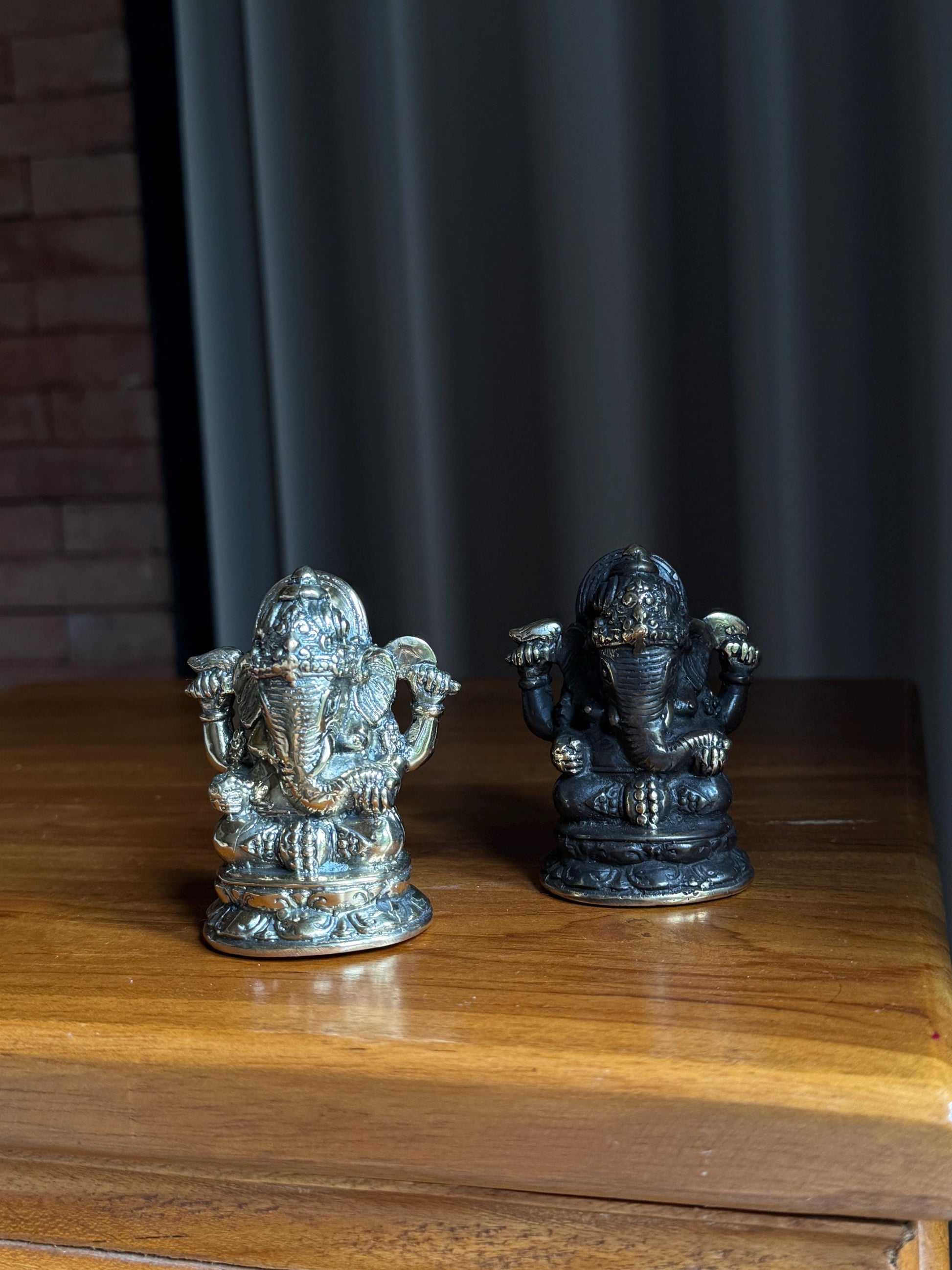 Brass Ganesha Statue Set