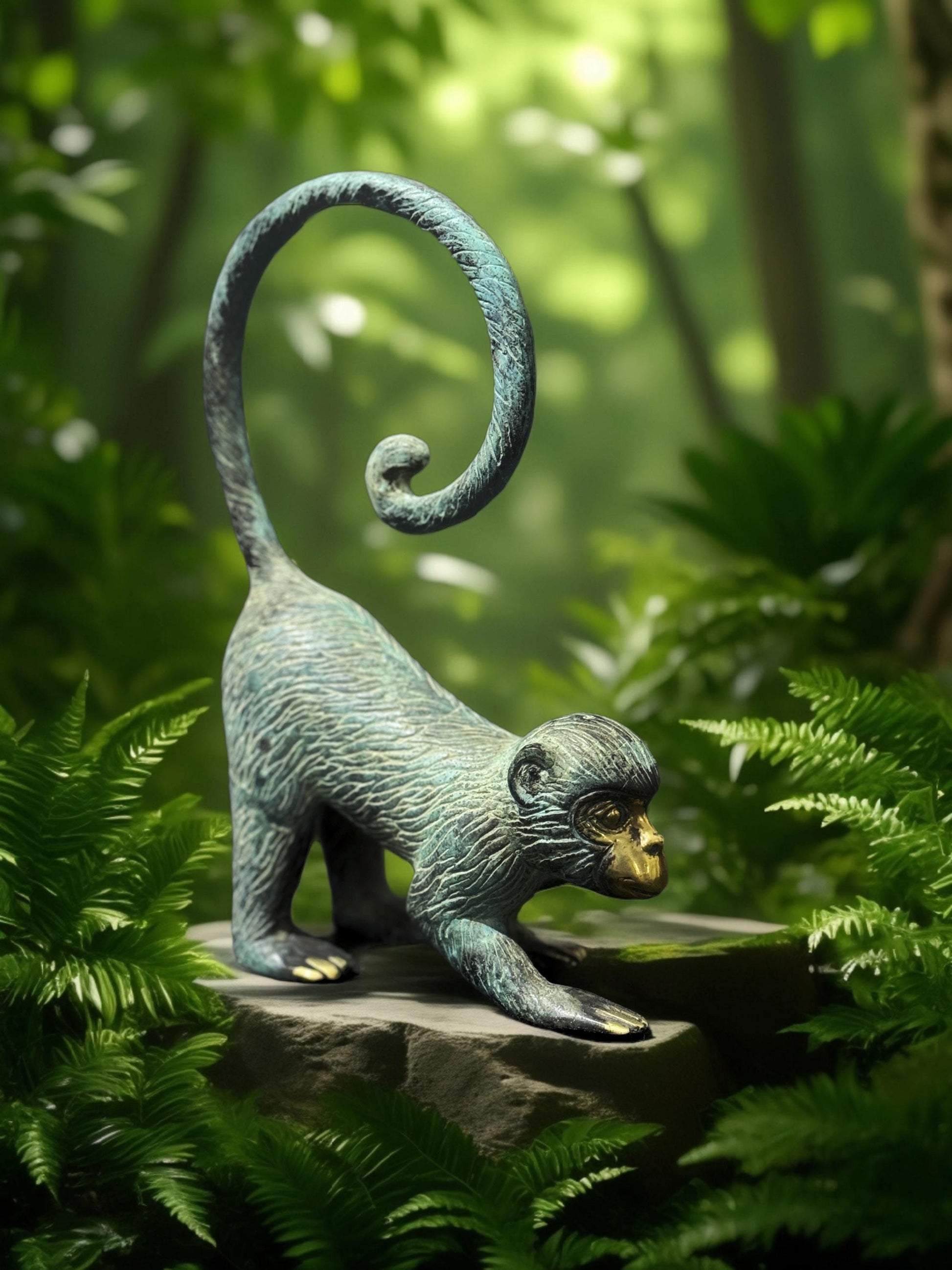 Handcrafted Brass Monkey Figurine