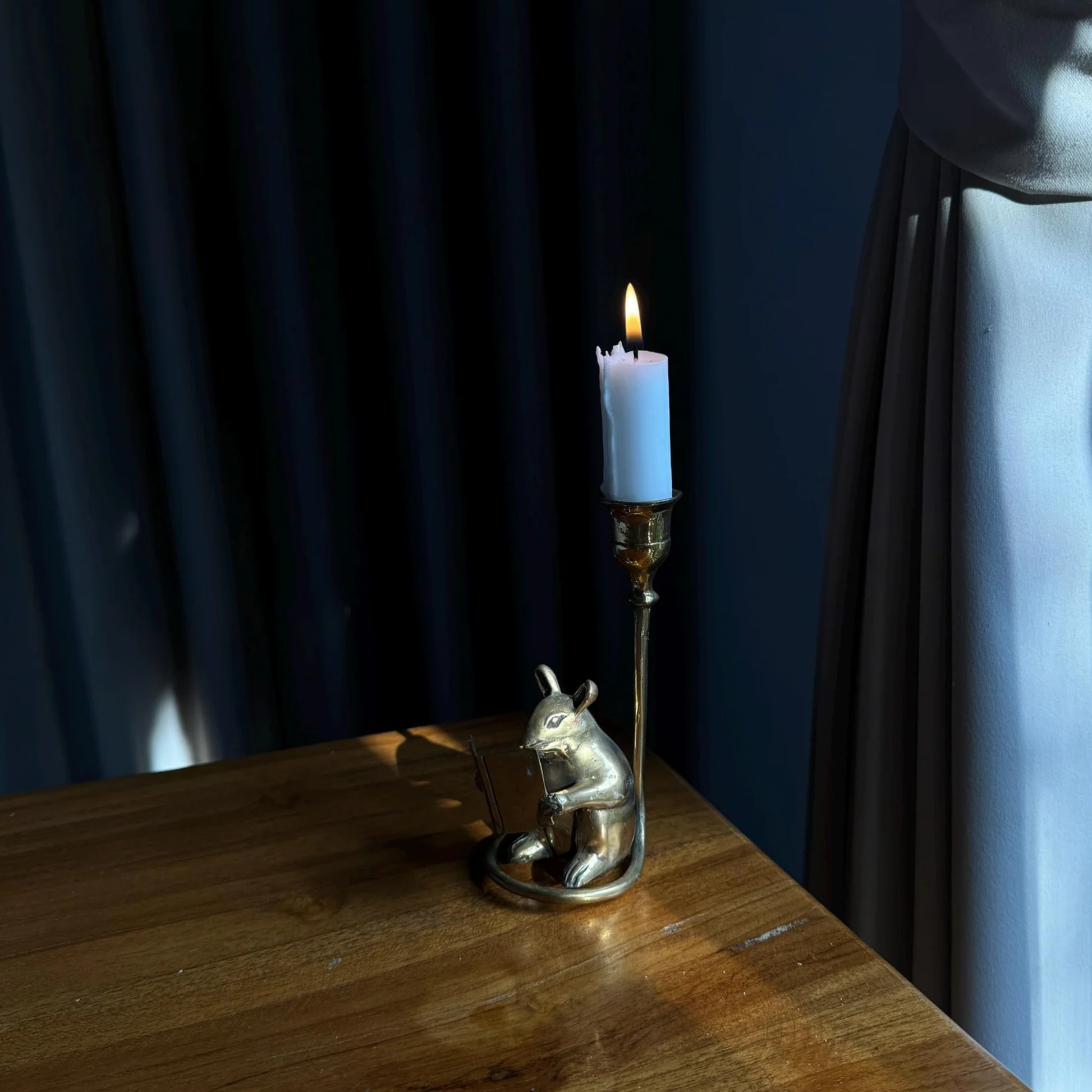 Brass Mouse Candleholder, vintage home gift