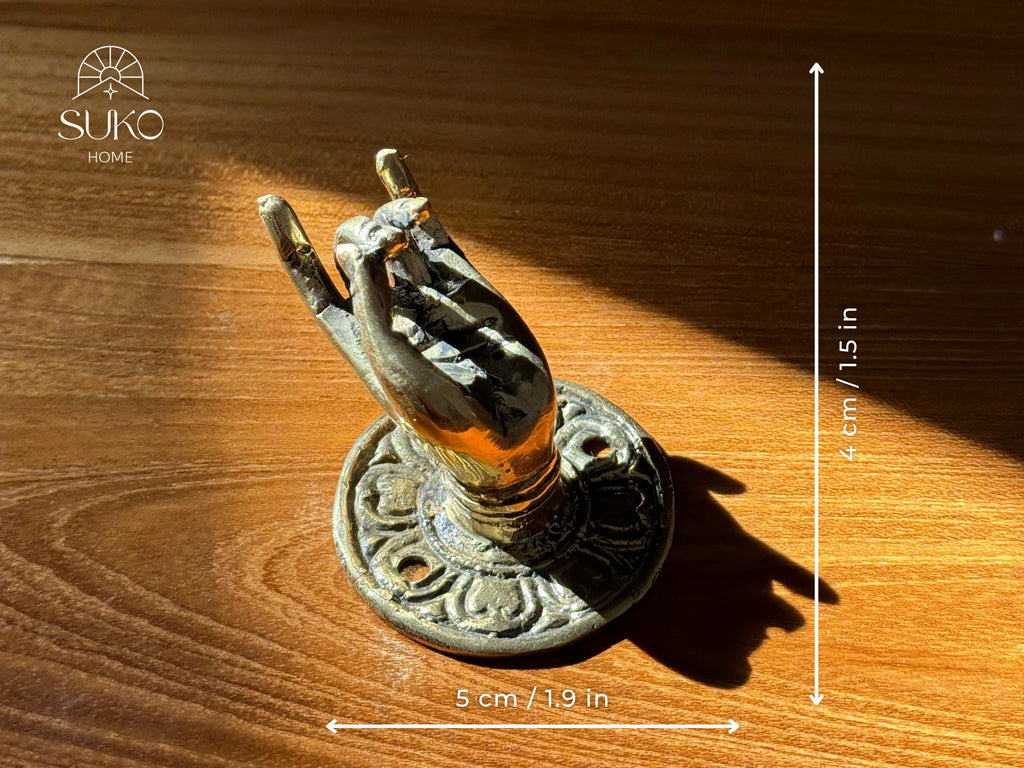 Brass Buddha Hand Handle | Yoga & Boho Decor Hardware