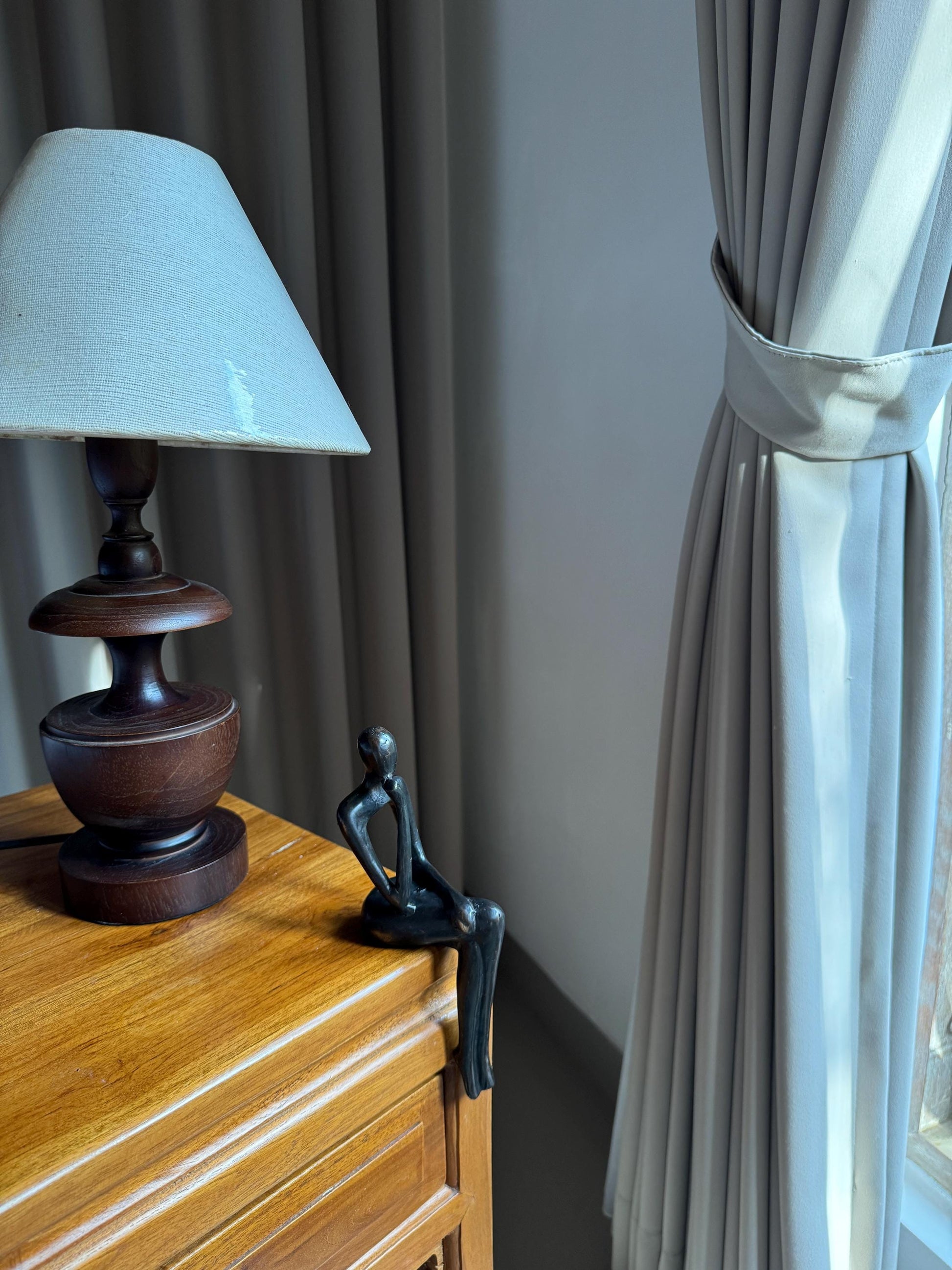 Minimalist Edge-Sitting Brass Sculpture
