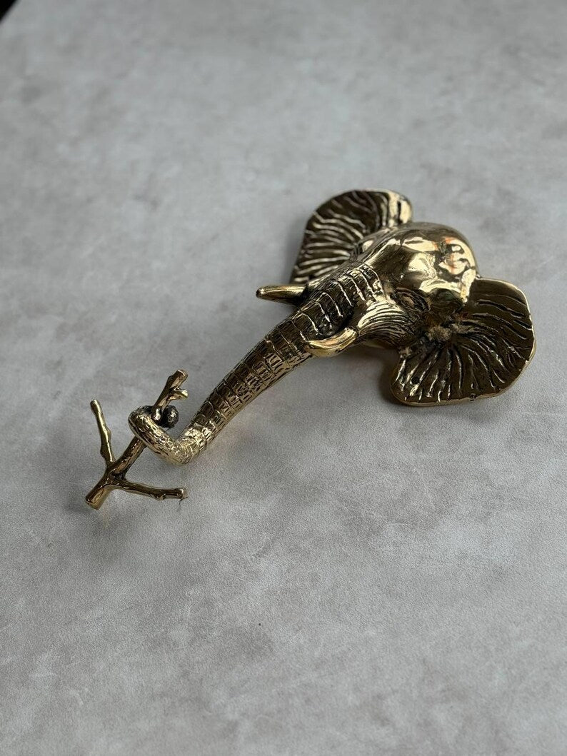 Elephant Brass Wall Hook - Vintage Animal Decor