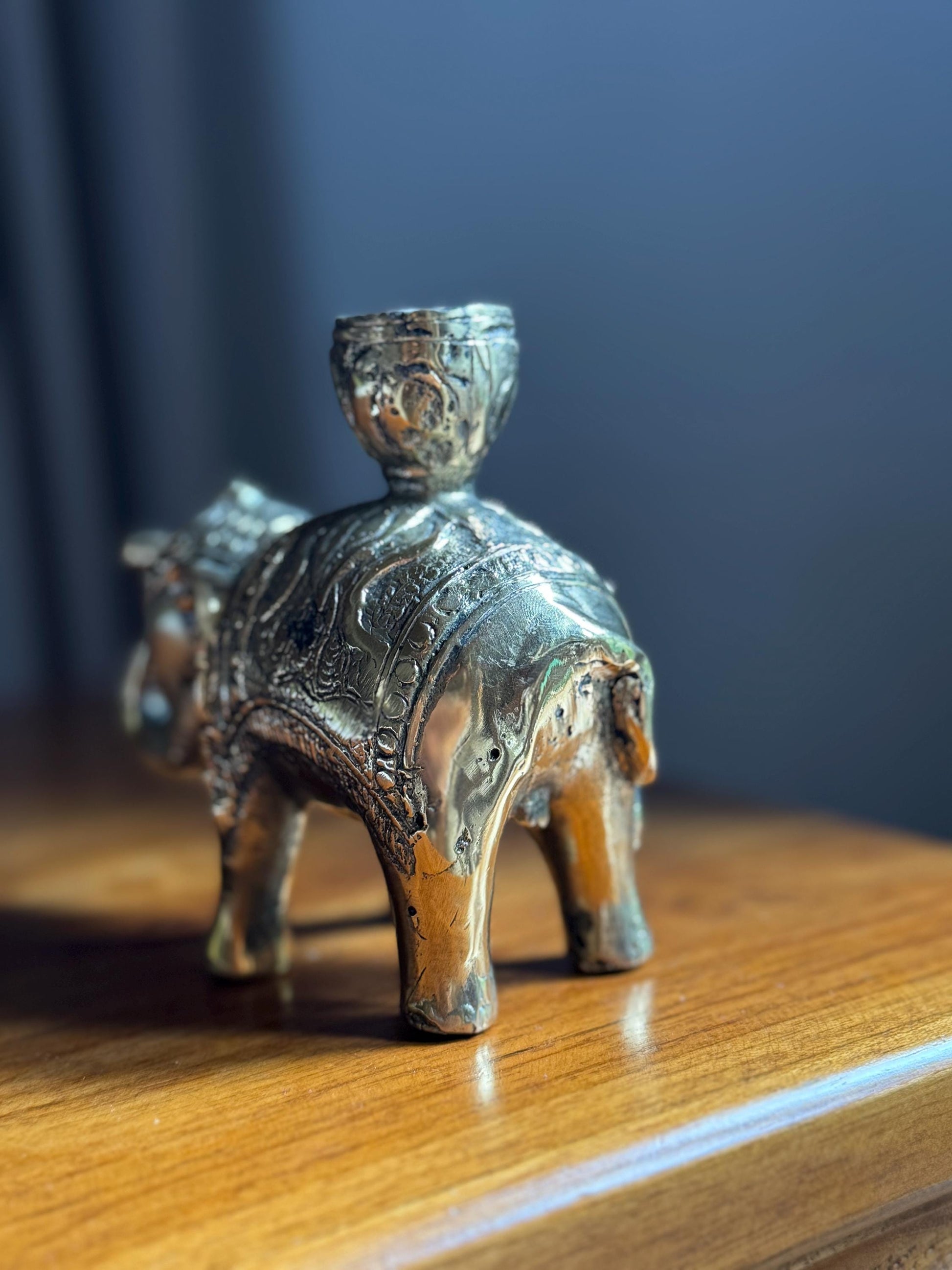 Brass Elephant candleholder