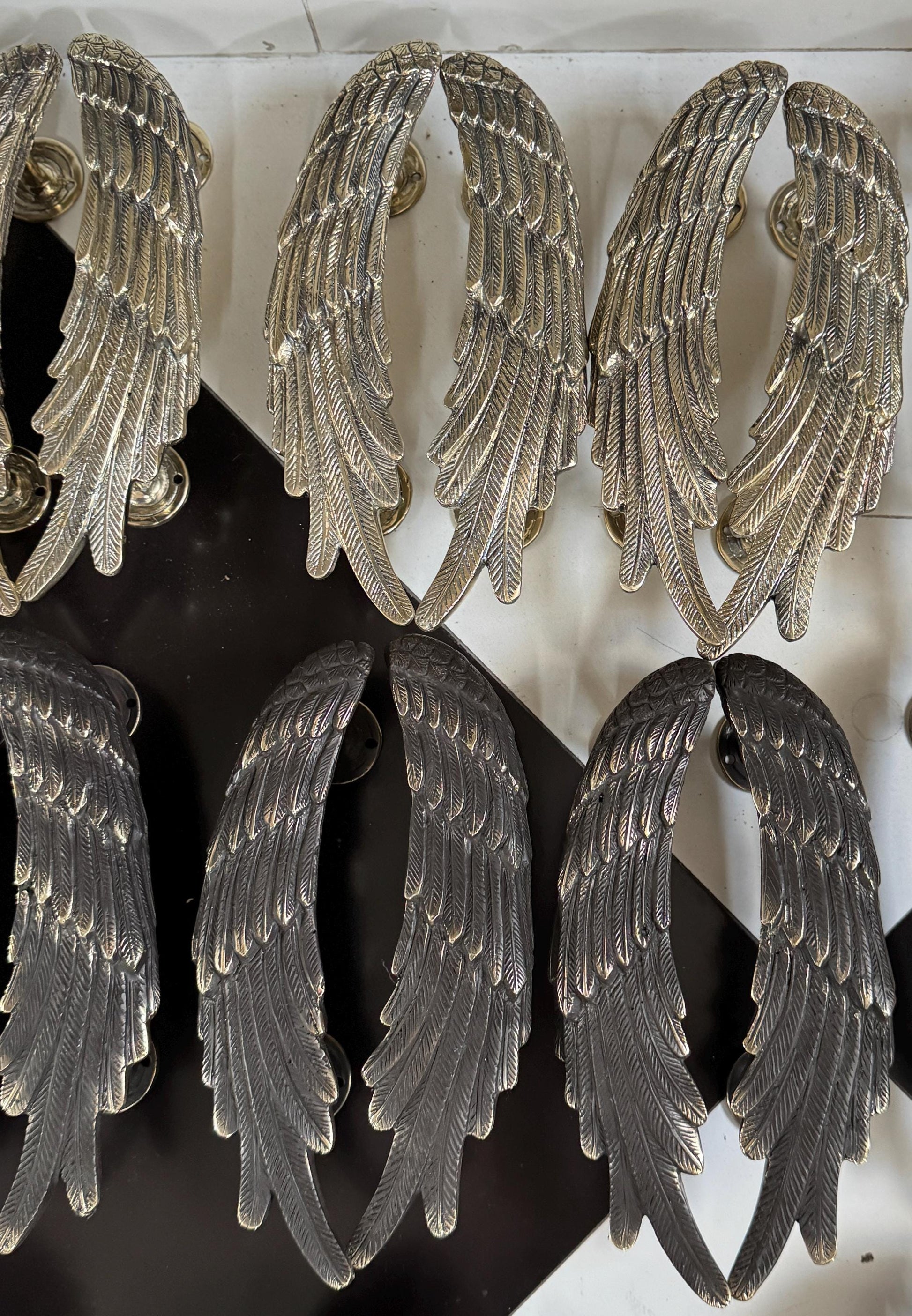 Brass Angel Wings Door Handle