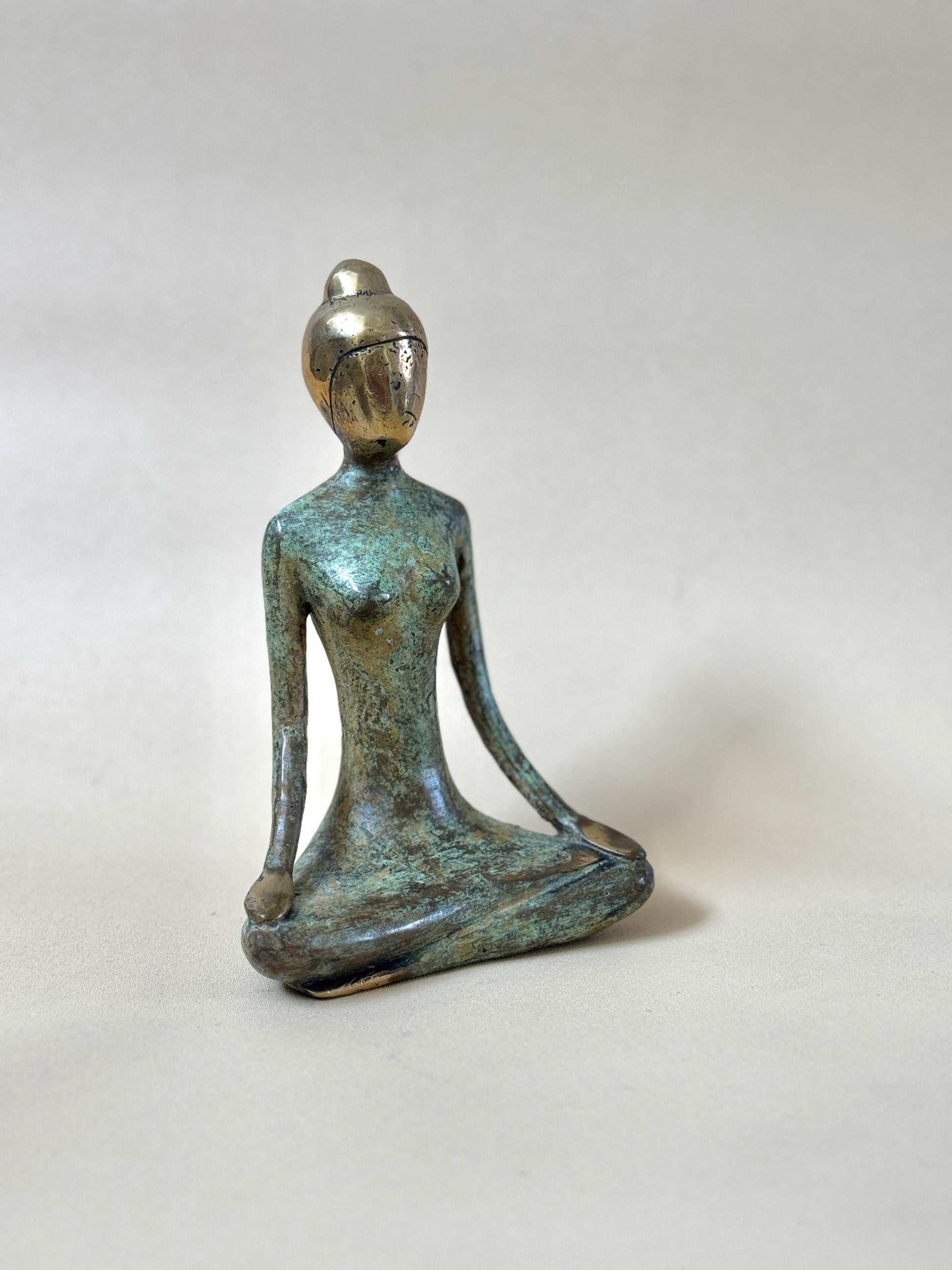 Brass Yoga Woman Figurines