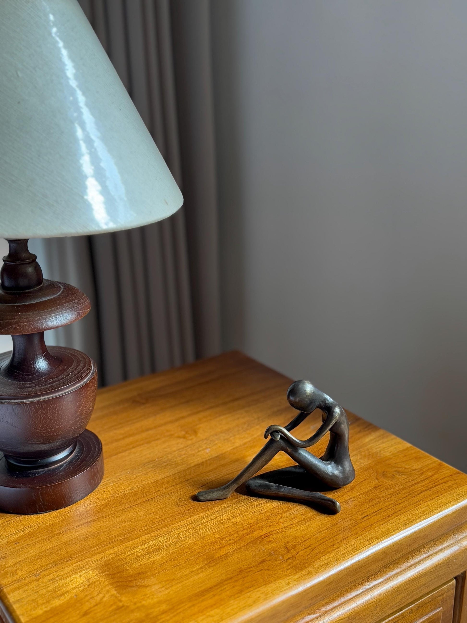 Minimalist Edge-Sitting Brass Sculpture